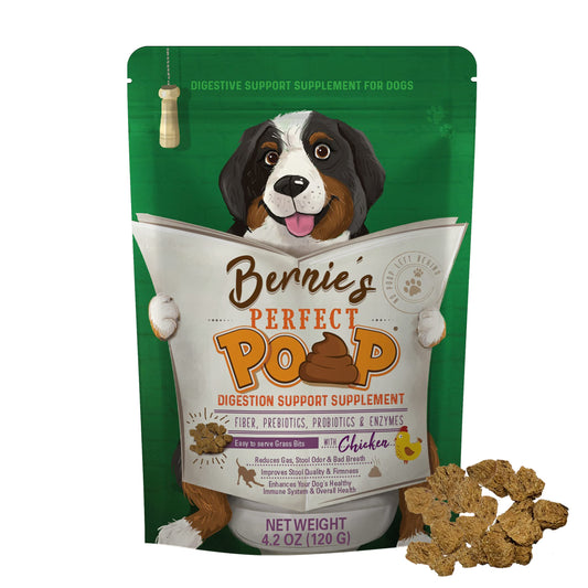 Perfect Poop Digestion & General Health Supplement for Dogs: Fiber, Prebiotics, Probiotics & Enzymes Relieves Digestive Conditions, Optimizes Stool, and Improves Health (Chicken, 4.2)