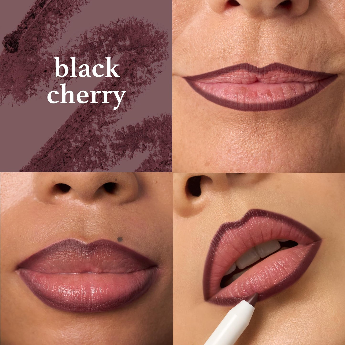 Julep With a Trace Retractable Creamy Long-Lasting Lip Liner, Black Cherry