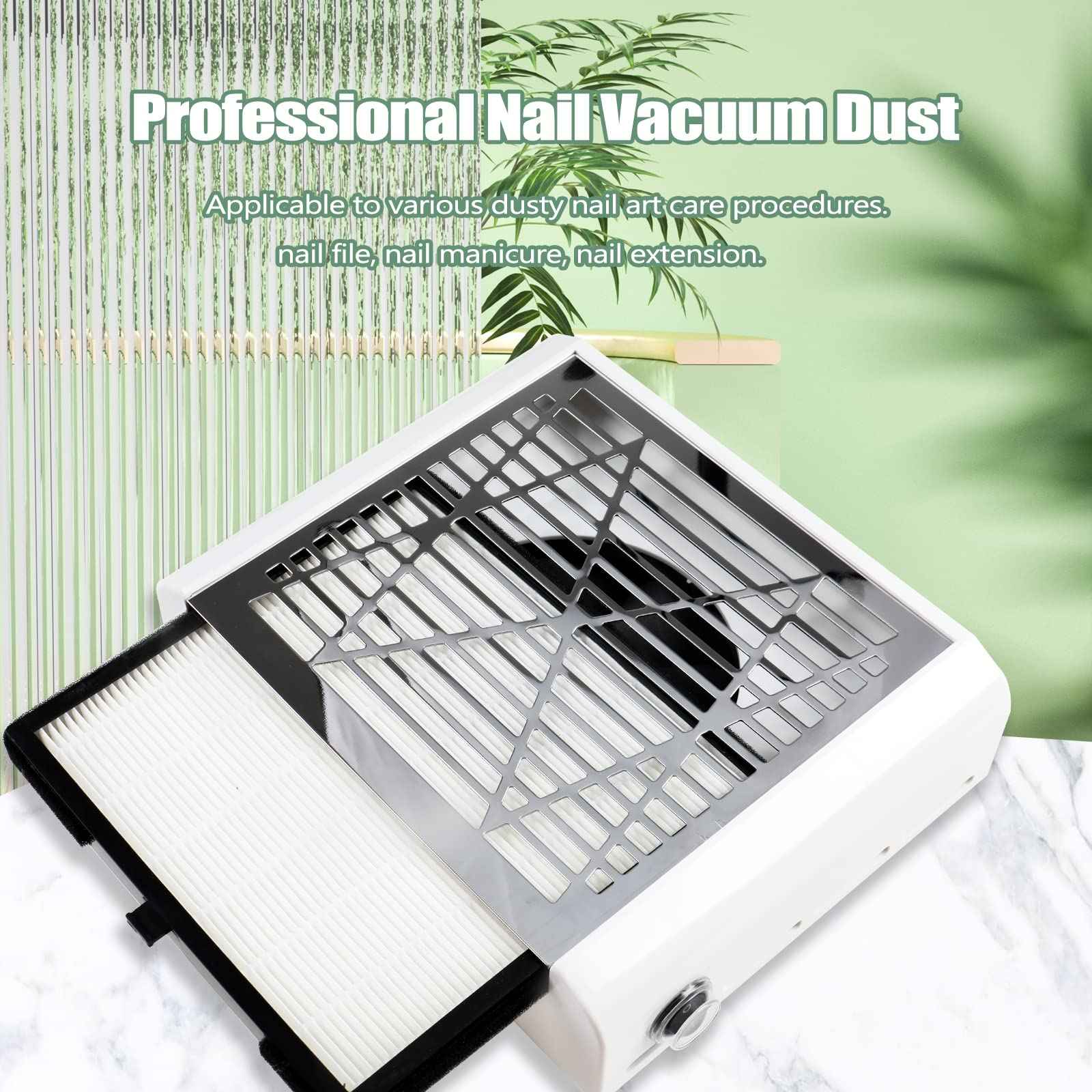 BQAN Nail Dust Collector, 40w Dust Collector Nail Tech Supplies, Dust Extractor with 1 Pc Dust Brush, Vacuum Dust Collector Fan Nail Tech Must Haves