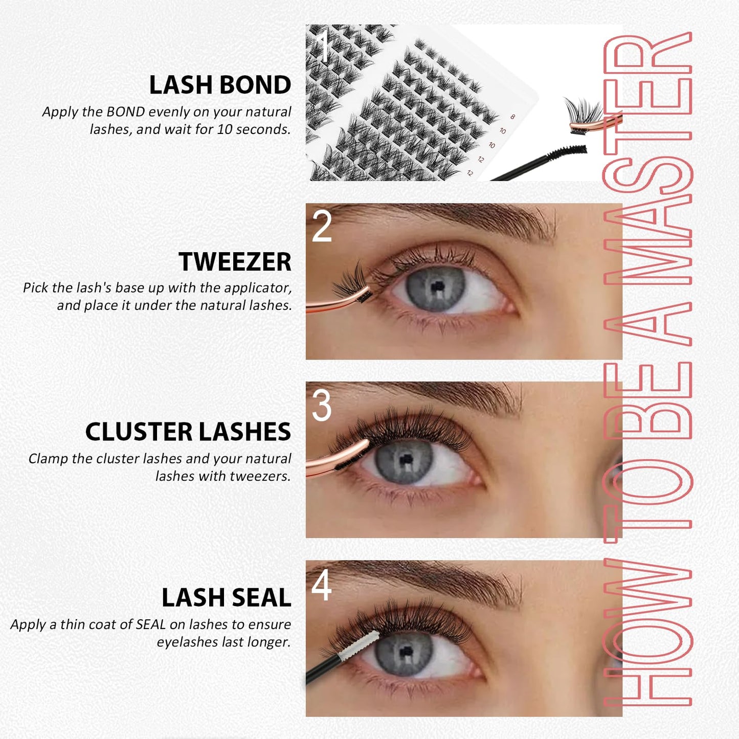 Mayhug Lash Clusters 160 PCs False Eyelashes Individual Lashes DIY Eyelash Extensions Wispy, Volume Eyelashes Extensions at Home