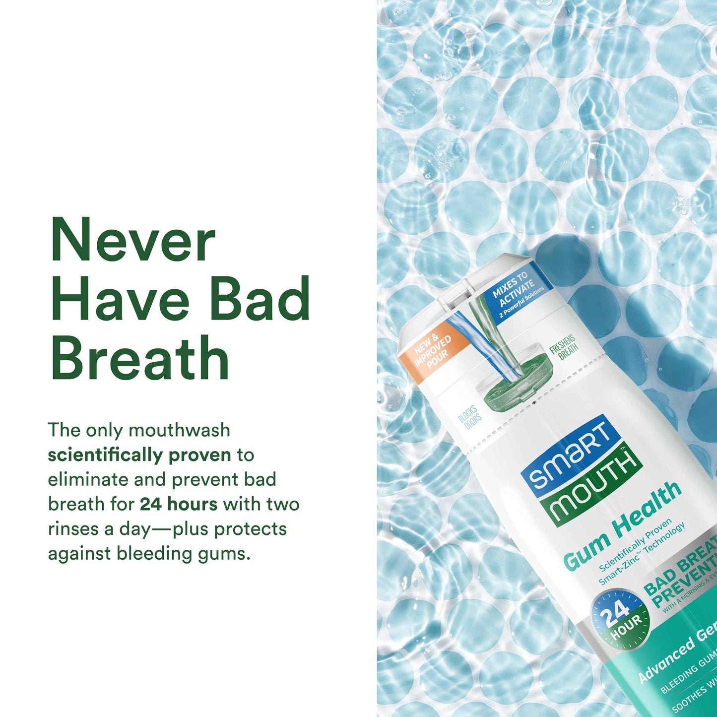 SmartMouth Gum Health Zinc Activated Breath Rinse 16oz, 2 Pack