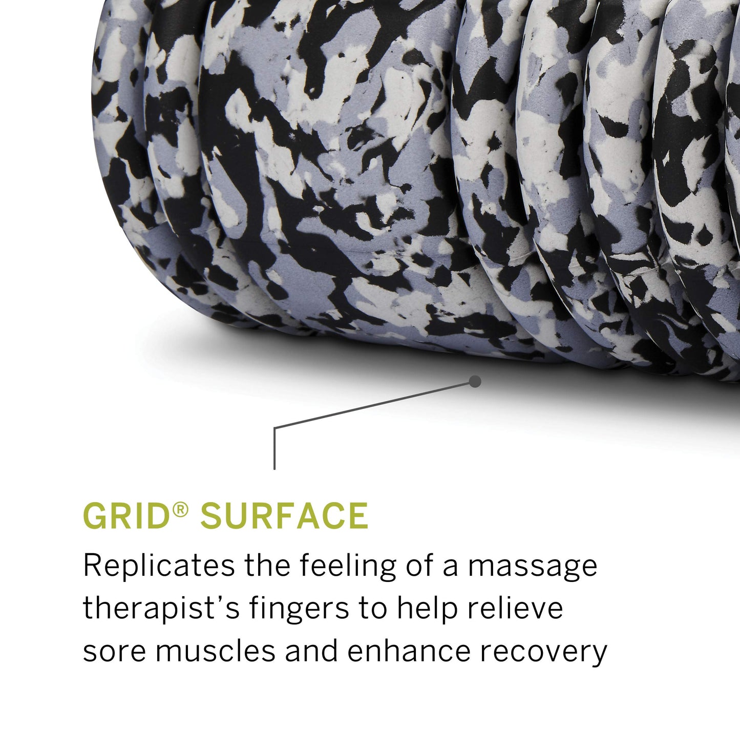 TRIGGERPOINT Grid Foam Roller - Multi-Density Exterior, Rigid Core - Trusted by Therapists and Athletes - Standard Density, Includes Online Instructional Videos, 33cm, Grey Camo