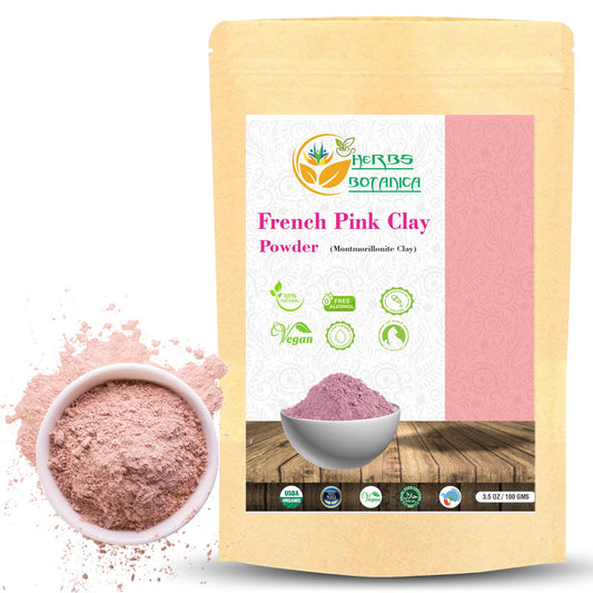 Herbs Botanica French Pink Clay/Rose Clay Powder Montmorillonite Kaolin Clay Powder Healing Clay for Face Mask Skin Care Detox, For Soap Making Clay French Skincare150 gms / 5.3 oz