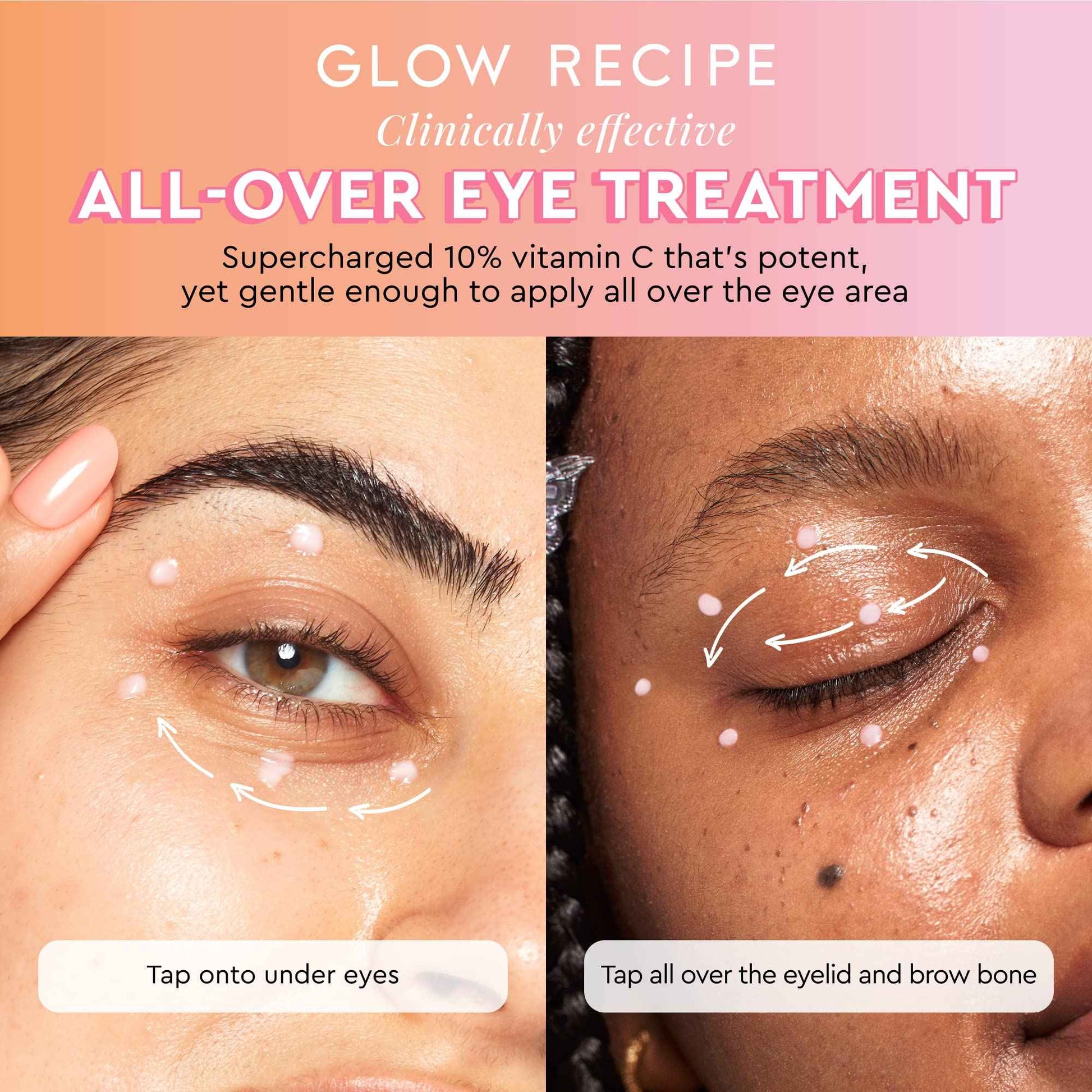 Glow Recipe Guava Vitamin C Brightening Eye Gel - Niacinamide, Peptides & Green Caffeine Gentle Under Eye Cream for Dark Circles, Puffiness & Bags - Lightweight, Hydrating, Firming - Makeup Prep, 15ml