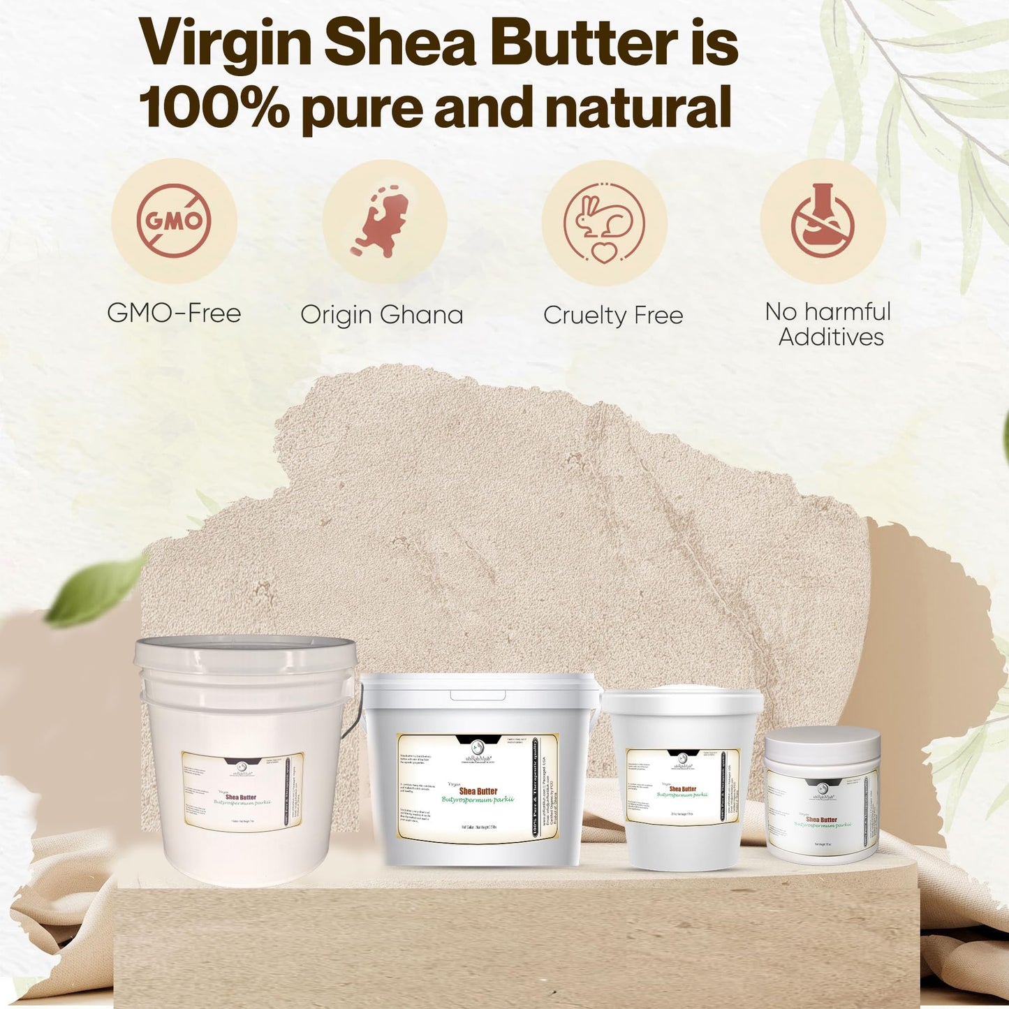 uh*Roh*Muh 16 oz Refined Shea Butter from France | Nourishing Body Butter for Smooth and Healthy Skin