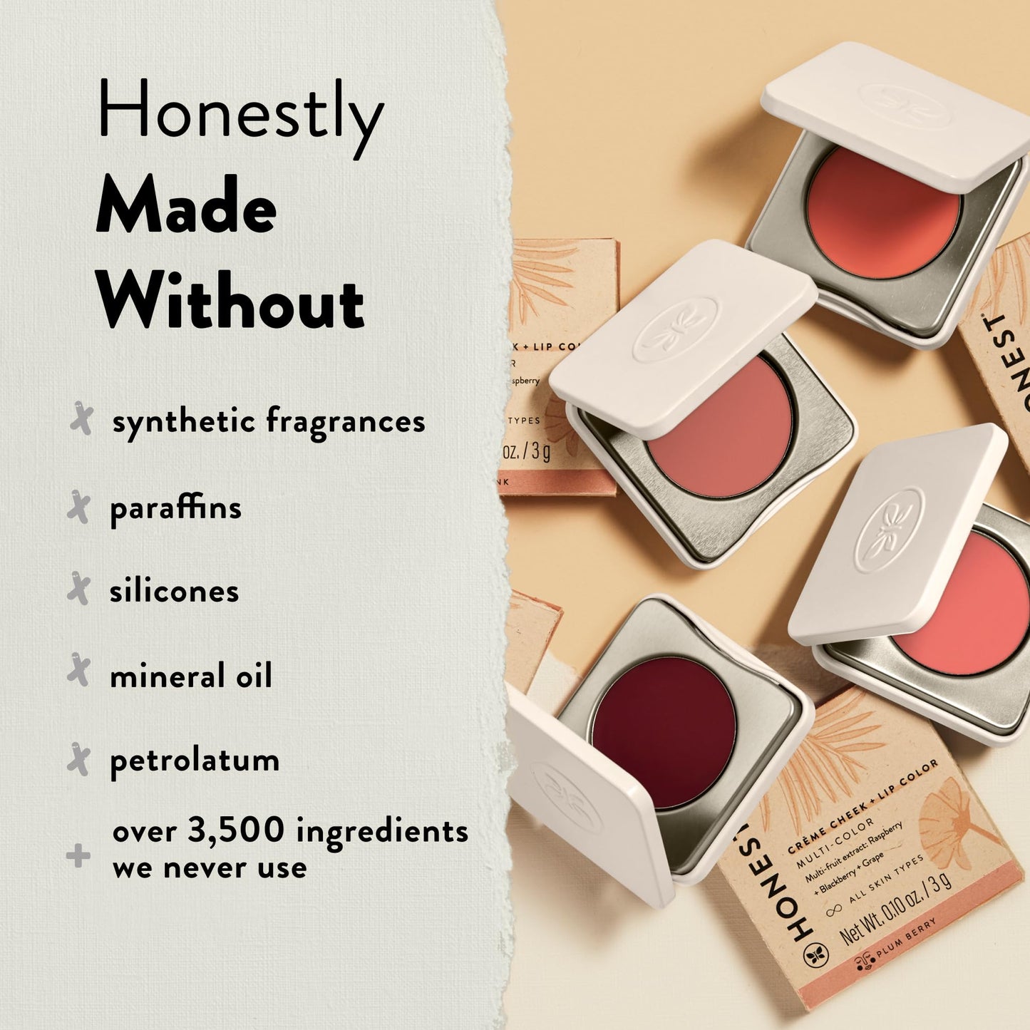 Honest Beauty 2-in-1 Creme Cheek Blush + Lip Color | EWG Verified, Vegan + Cruelty Free | Coral Peach, .1 oz