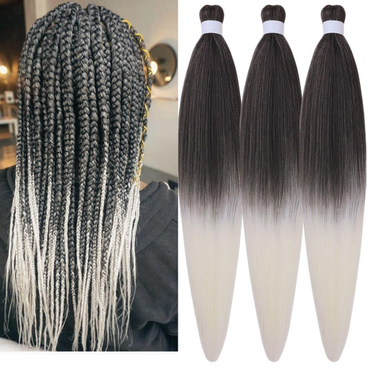 Braiding Hair Pre stretched Kanekalon Prestretched White Colored Braiding Hair Extensions Ez Braid