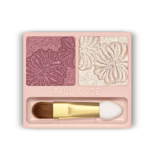 Paul & Joe Eyeshadow Duo, Two Complimentary Eye Color Shades to create Eyeshadow Palette, Refill only, Compact sold separately, Wine Red and Champagne Gold, 02 Evening Dress, 0.71 oz