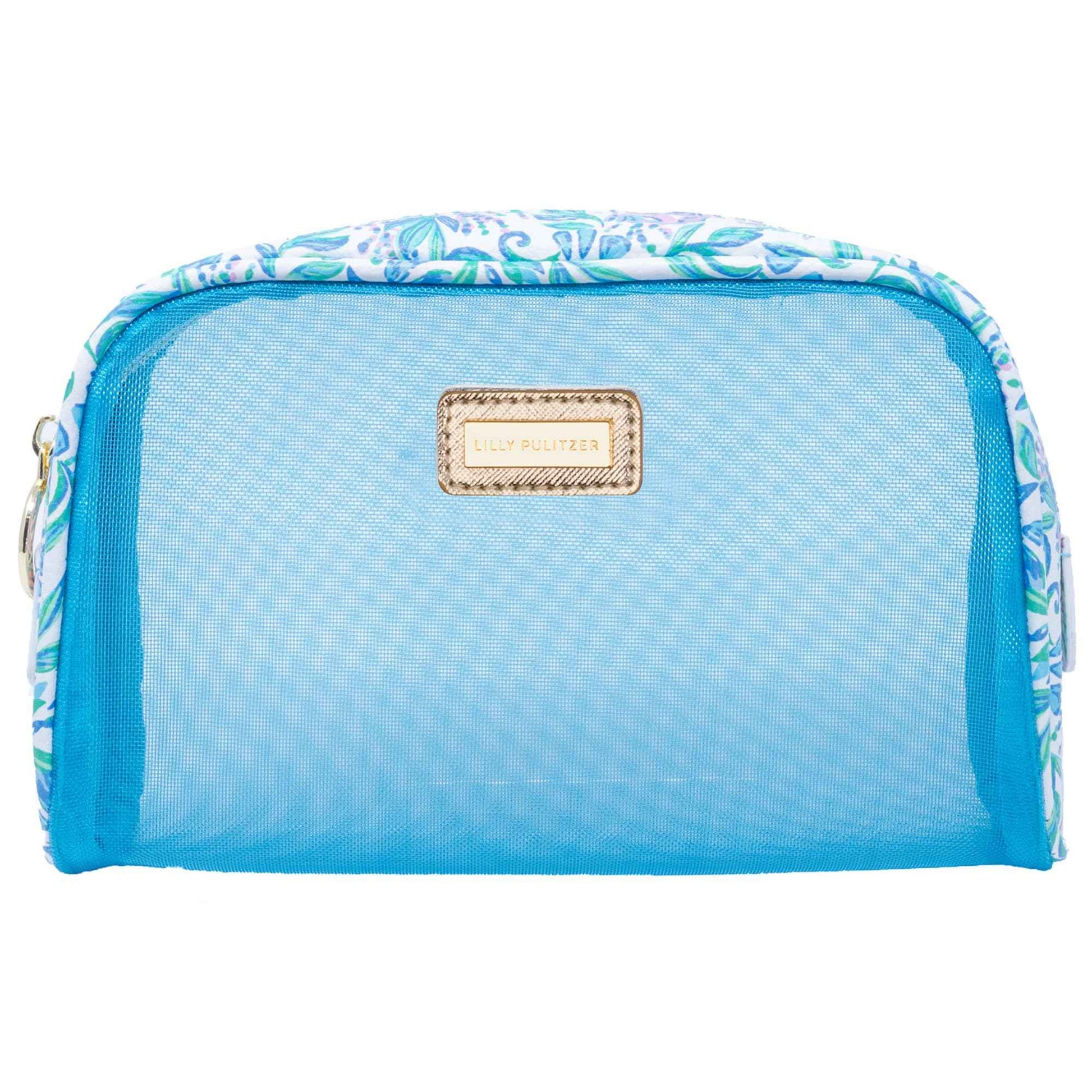 Lilly Pulitzer Clear Zipper Pouch, Cute Pencil Case for Adults, Travel Toiletry Bag, Small Pouch Bag for Supplies, Makeup or Toiletries, Just a Pinch