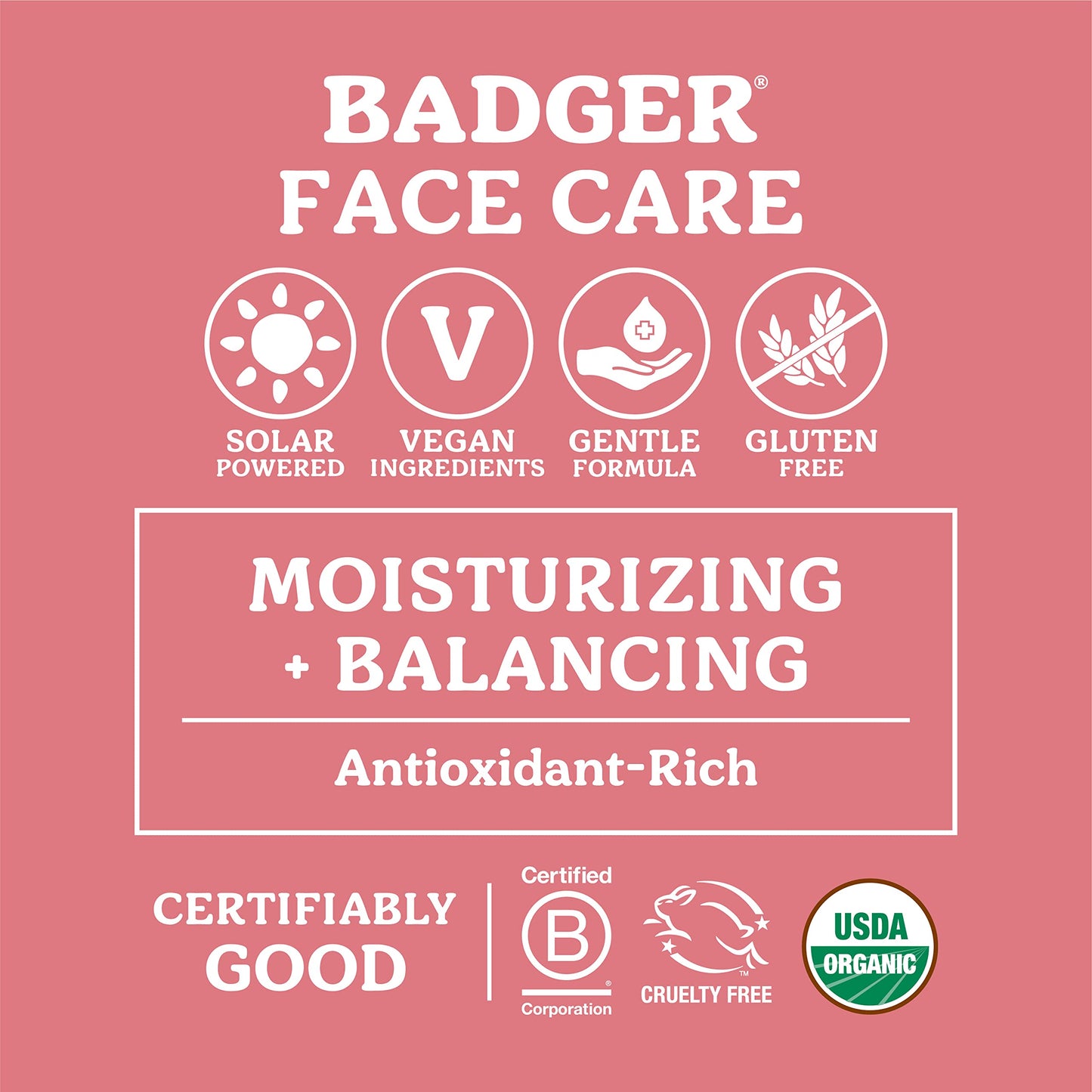 Badger Damascus Rose Antioxidant Face Oil, Certified Organic Rose Oil, Organic Moisturizing Facial Oil, 1 oz Glass Bottle