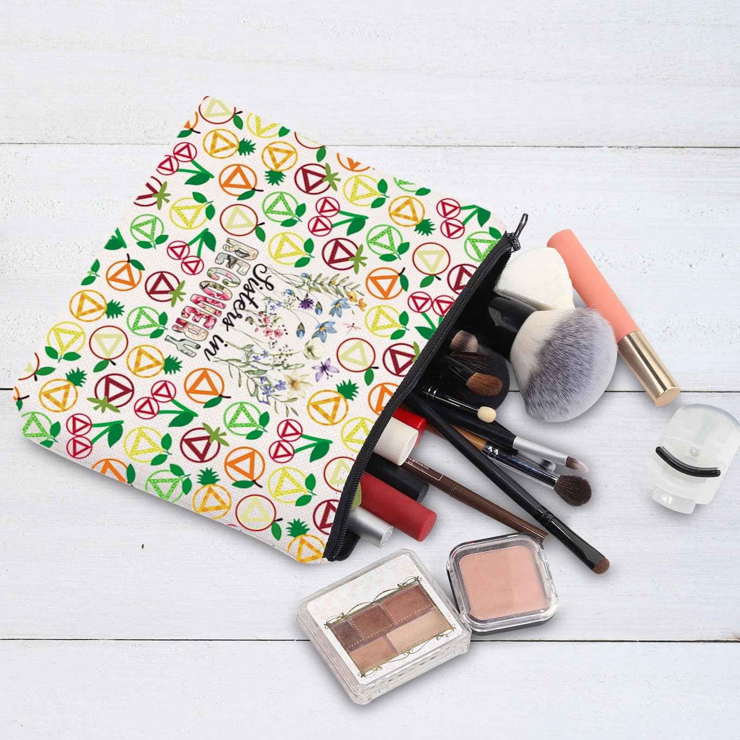 G2TUP Sobriety Gifts for Women Makeup Bag Inspirational Sober Recovery AA NA Gift Sisters in Recovery 12 Step Gift (Sisters in New)