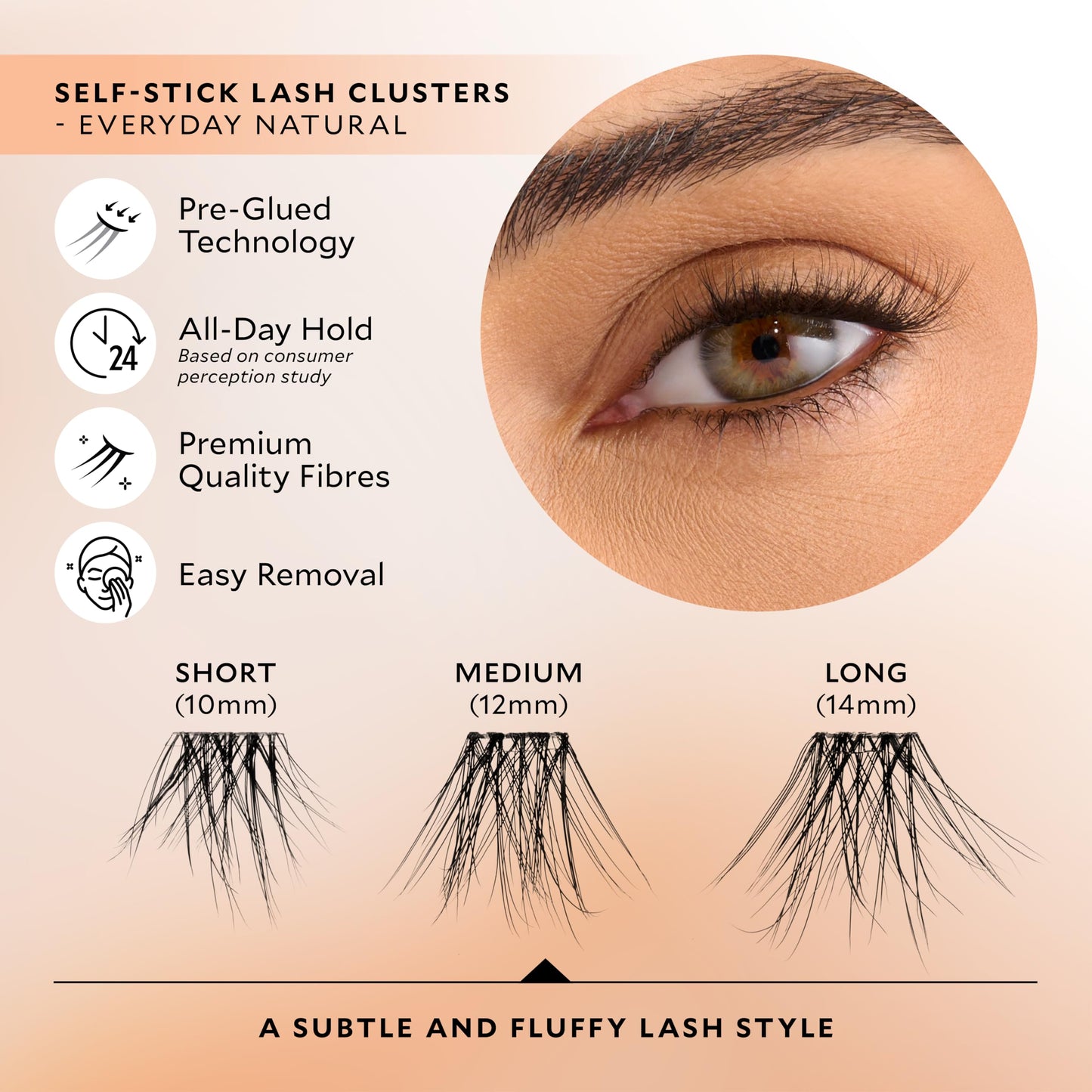 Velour-Xtensions™ Self-Stick Lash Clusters Kit | Self Adhesive Eyelashes | Includes 12 Eyelash Clusters & Applicator | Comfortable & Lightweight Lash Extension Clusters