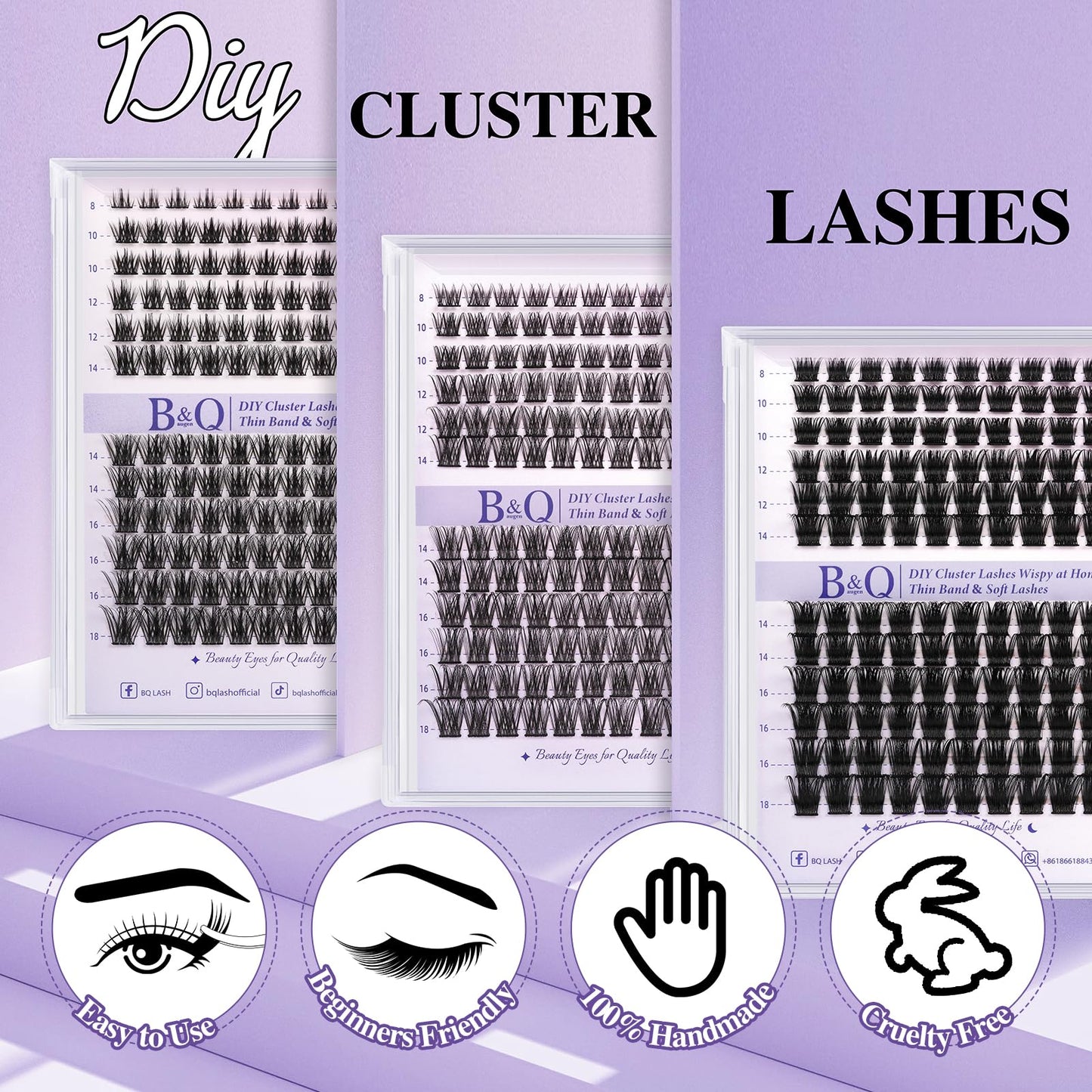 Clusters B18 Clusters Lashes 120 PCS Eyelash Clusters D Curl 16mm Individual Lashes Wispy Volume False Eyelashes Soft Lightweight DIY Eyelash Extension at Home (B18,D-16mm)