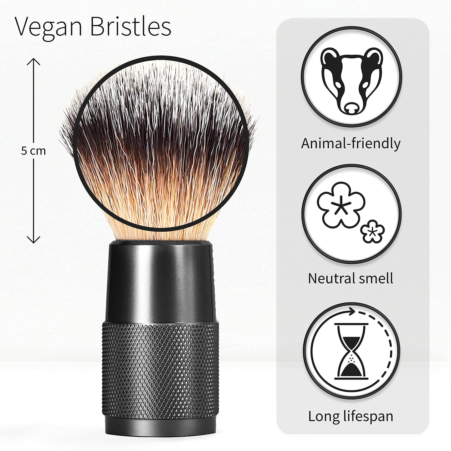 Synthetic Shaving Brush Black | Best Ingrown Hair Treatment | Wet Shaving Brush Shave Brush| Shaving Brush Metal Handle | Your Razor Bump Treatment | Bambaw