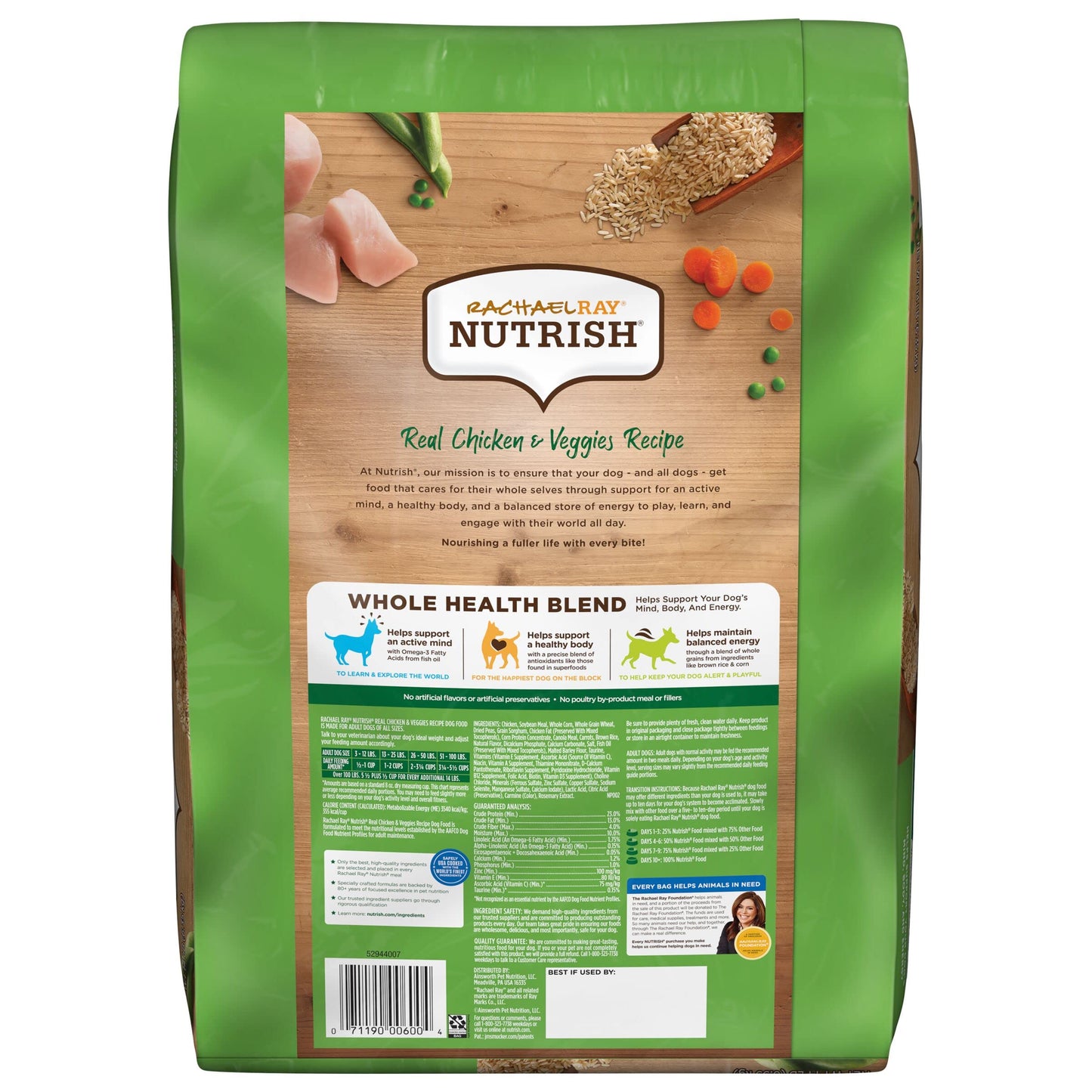 Rachael Ray Nutrish Premium Natural Dry Dog Food, Real Chicken & Veggies Recipe, 14 Pounds