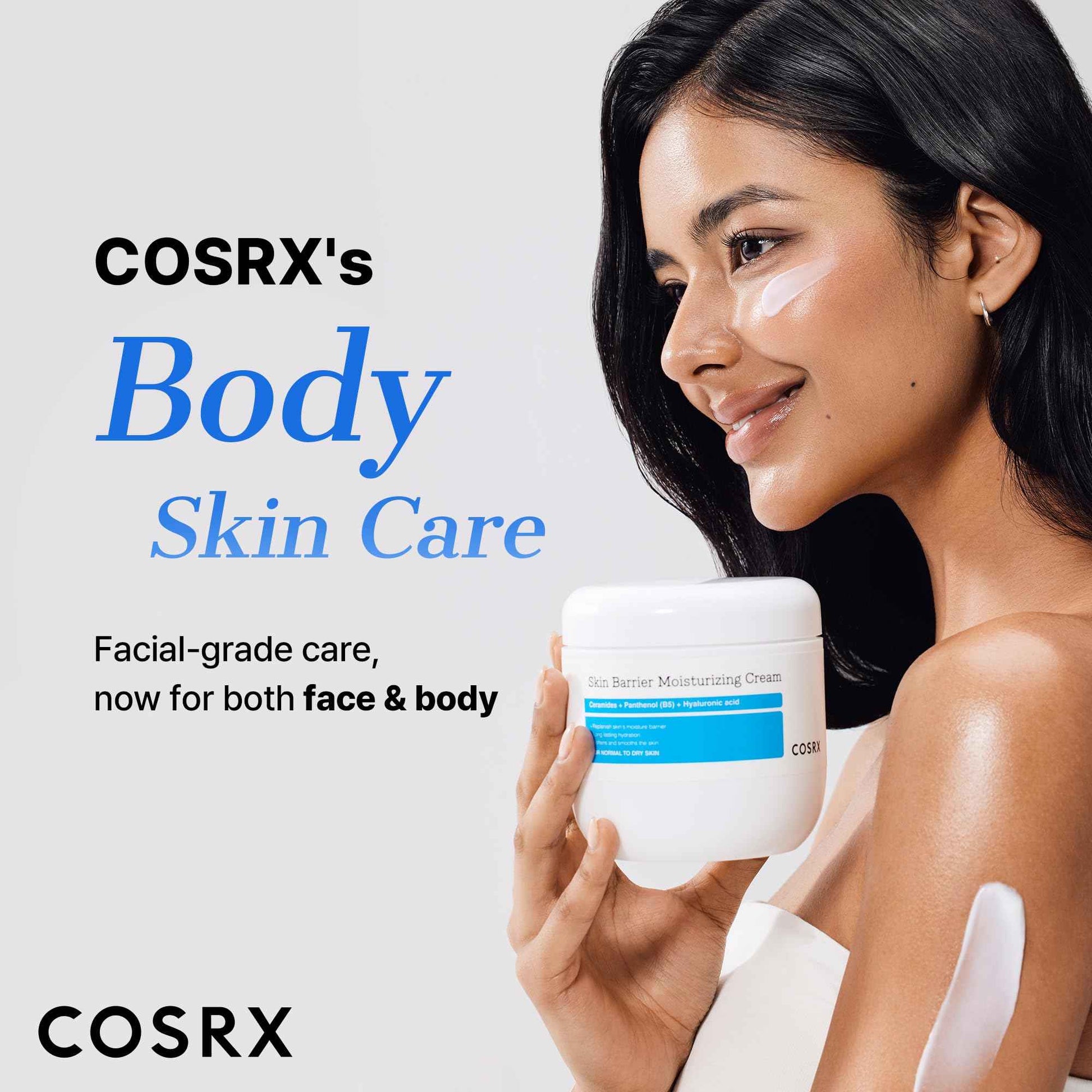 COSRX Barrier Moisturizing Cream - Body and Face Moisturizer for Dry Skin with Ceramide & Hyaluronic Acid, Unscented Hydrating Body Lotion, 15.2 fl.oz, Korean Skin Care, Stocking Stuffers
