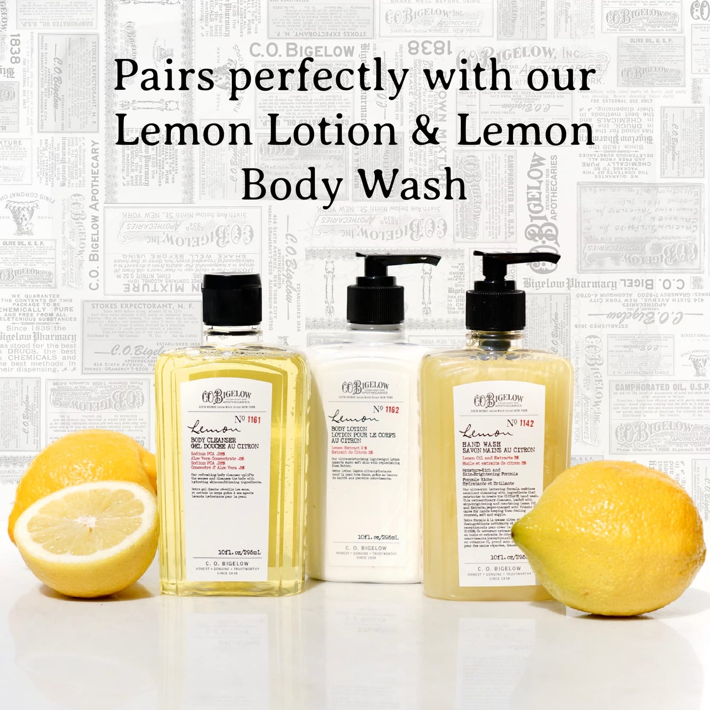 C.O. Bigelow Lemon Hand Wash - No. 1142, Moisturizing Liquid Hand Soap with Lemon Extract & Vitamin C, Cruelty Free & Gentle for All Skin Types, 10fl oz.