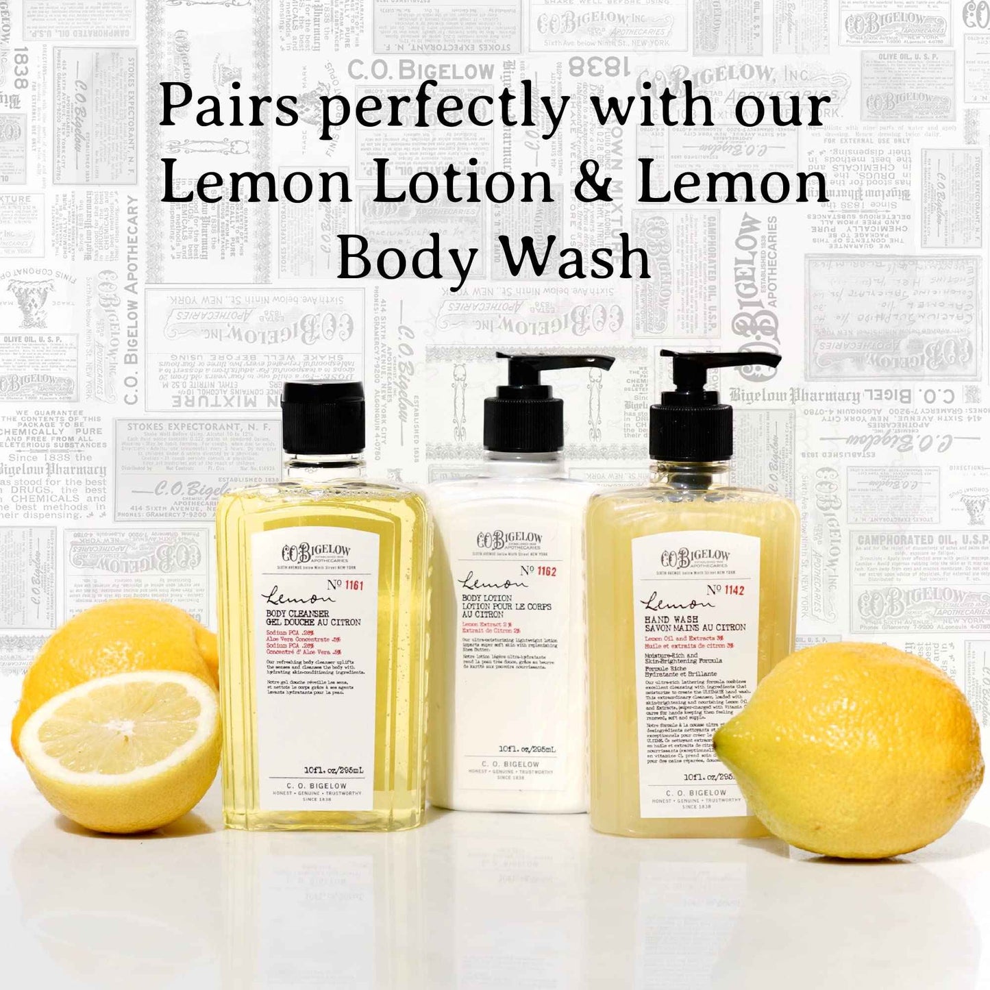 C.O. Bigelow Lemon Hand Wash, Pack of 2 Liquid Hand Soap with Lemon Extract & Aloe Vera, 10 Fl Oz