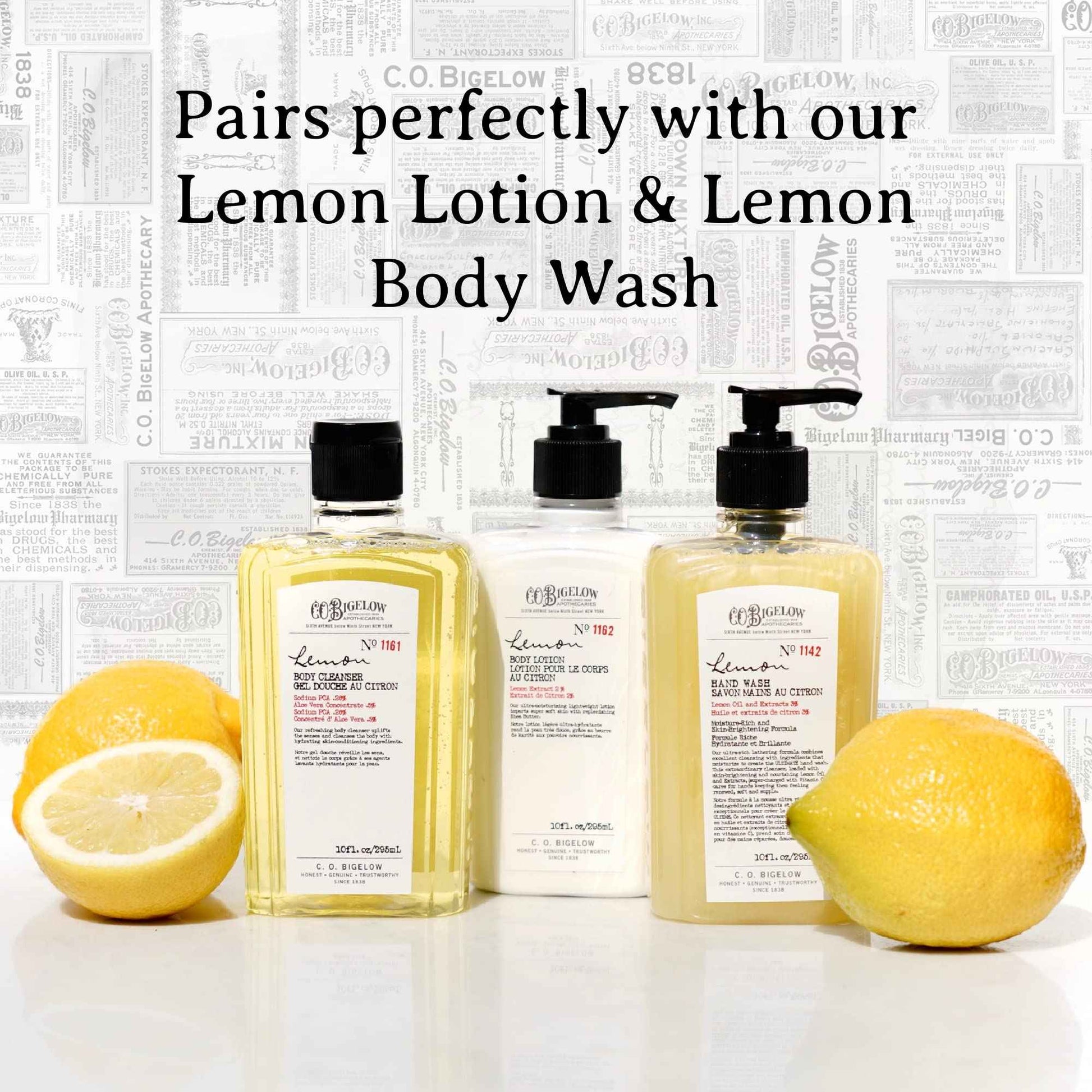 C.O. Bigelow Lemon Hand Wash, Pack of 2 Liquid Hand Soap with Lemon Extract & Aloe Vera, 10 Fl Oz
