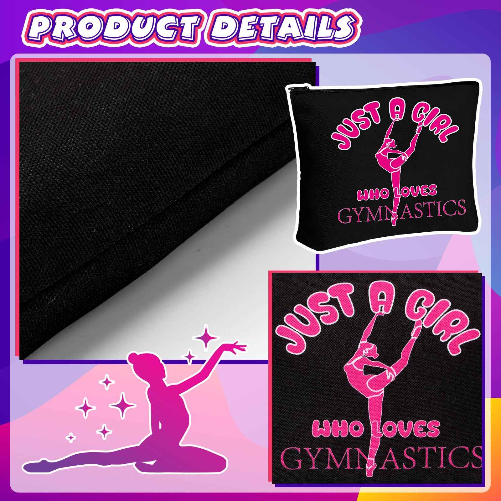 Seenelling 56 Pcs Gymnastics Stuff Inspirational Gifts for Players Teams Cosmetic Bag Women Hair Ties Sport Lovers Gifts for Birthday Sport Party Favors (Just a Girl)