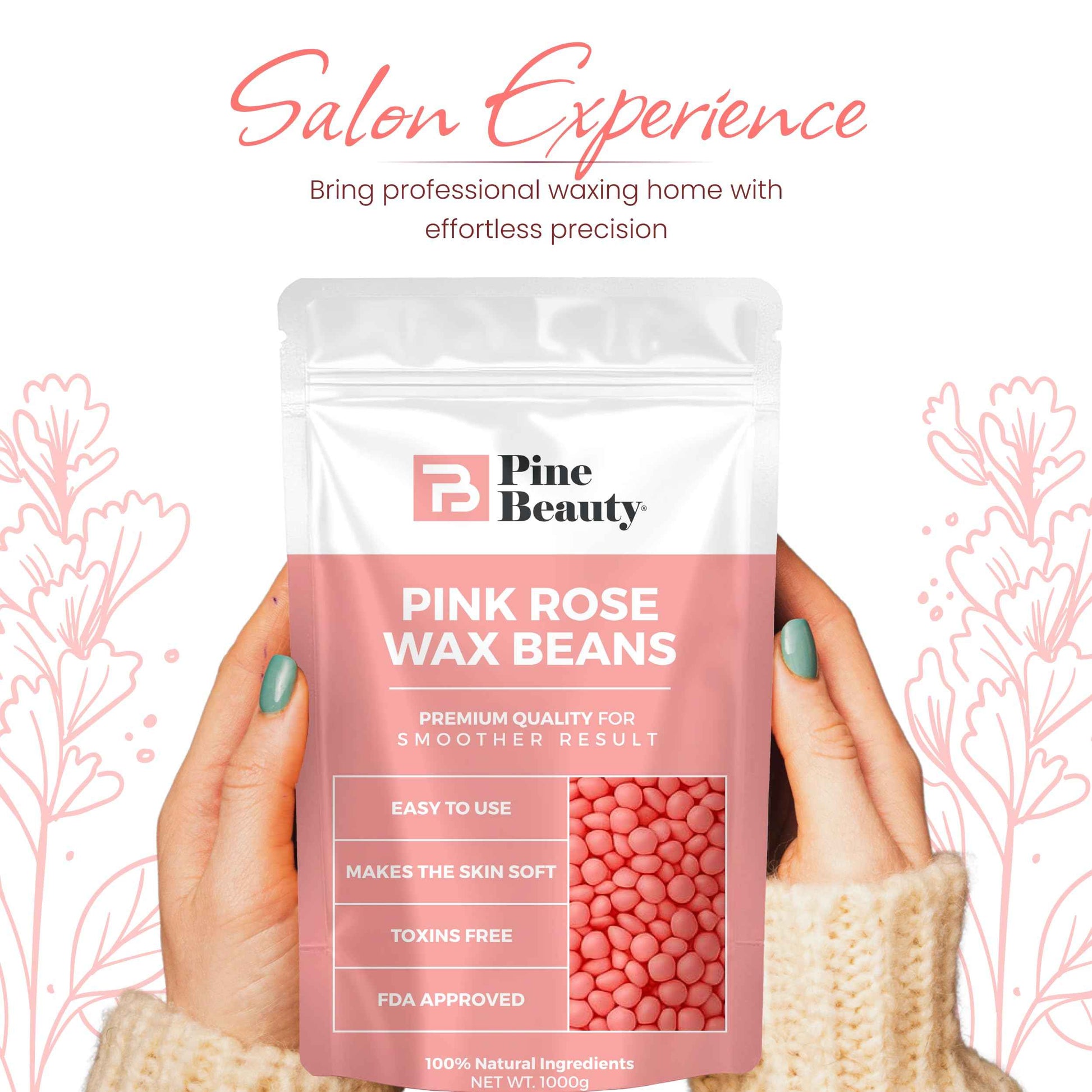 Hard Wax Beads for Hair Removal 2.2lb - Big Bag Wax Beans Melts for Sensitive Skin, 10 Extra Brazilian Waxing Beads Spatula Applicator for Face, Bikini Area, Body, Legs, Armpit & Eyebrow of Women