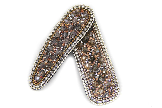 2 PCS Women Sparkly Hair Clips Handmade Crystal Rhinestone Alligator Duckbill Hairpin Hair Accessories (Version-2)