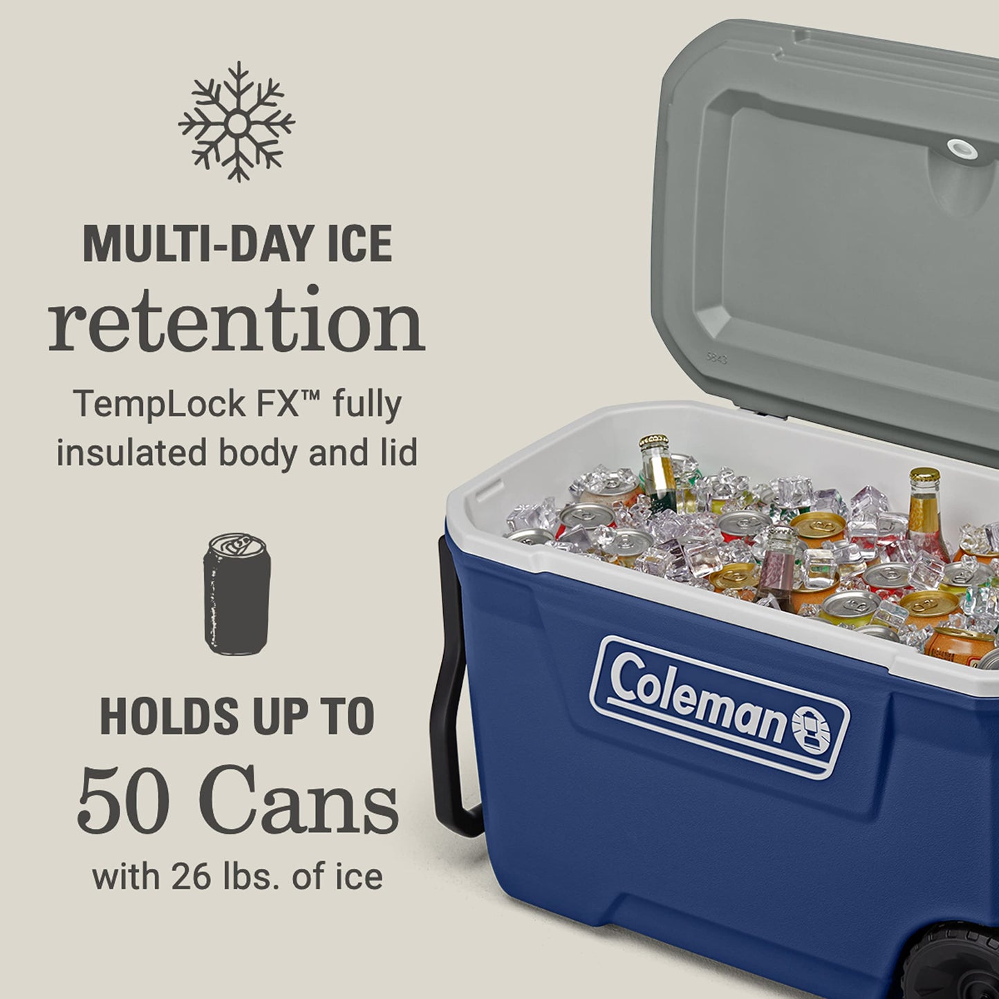 Coleman Twilight 62 Quart Ice Chest, Plastic, Twilight