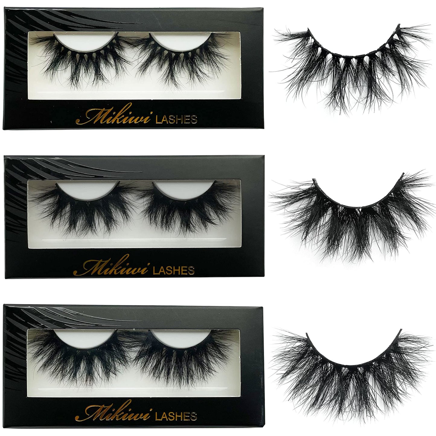 Real Mink Lashes Mikiwi Eyelashes, 5D Mink Eyelashes, Super Fluffy Long Dramatic Eyelashes, Thick HandMade Full Strip Lashes, Cruelty-Free Lash 20-22MM 3D Mink Lashes