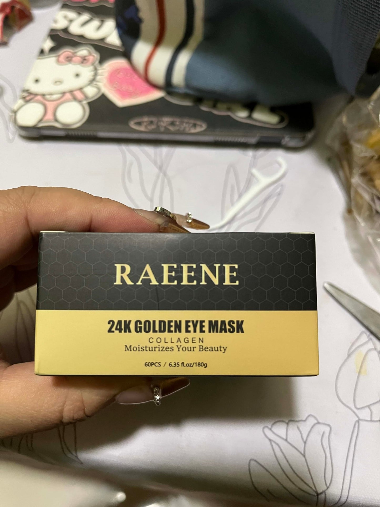 RAEENE Under Eye Patches (60 Pcs) - 24K Gold Under Eye Mask - Collagen Eye Gel Pads for Removing Dark Circles, Puffiness & Wrinkles Refresh Your Skin