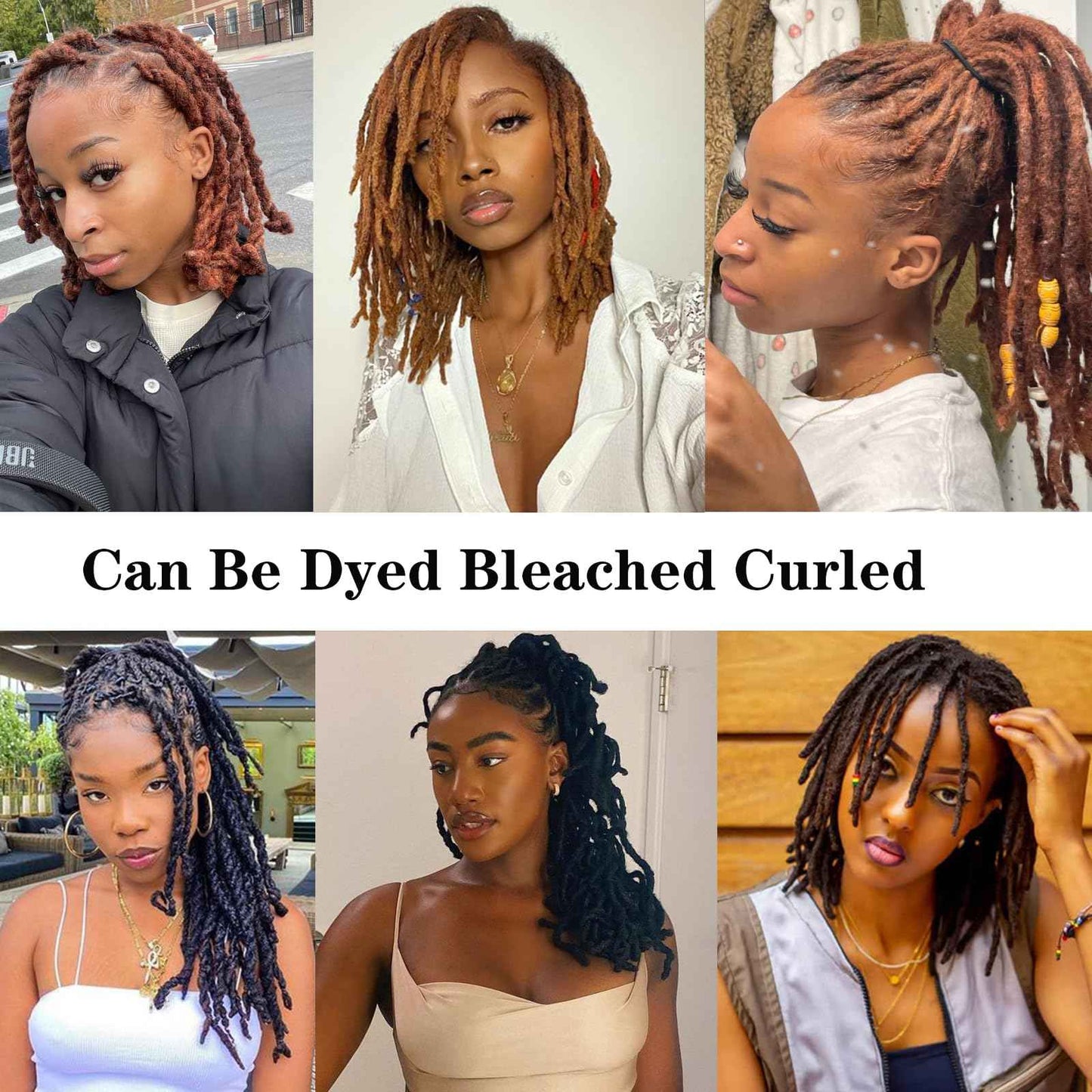 Loc Extension Human Hair 8inch 40Strands 0.6cm Width Natual Black Can Be Dyed Bleached Curled 100% Full Handmade Permanent Dreadlock Extensions for Women/Men