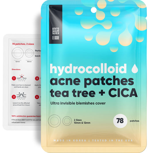 LE GUSHE K-BEAUTY Pimple Patches for Face (78 dots) - Hydrocolloid Acne Patch for Zits and Blemishes - Invisible Blemish Patches | Spot Cover Stickers for Glowing Skin | Korean Skin Care