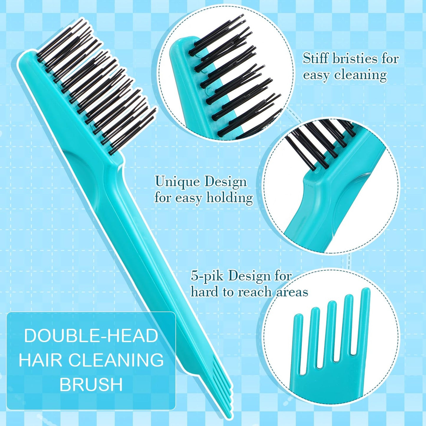 Boao 4 Pcs Hair Brush Cleaning Tool Comb Cleaner Brush Hair Brushes Cleaner Comb Mini Hair Cleaning Brush Hair Brush Cleaner Tool for Removing Hair Dust Home Salon Use (Green)