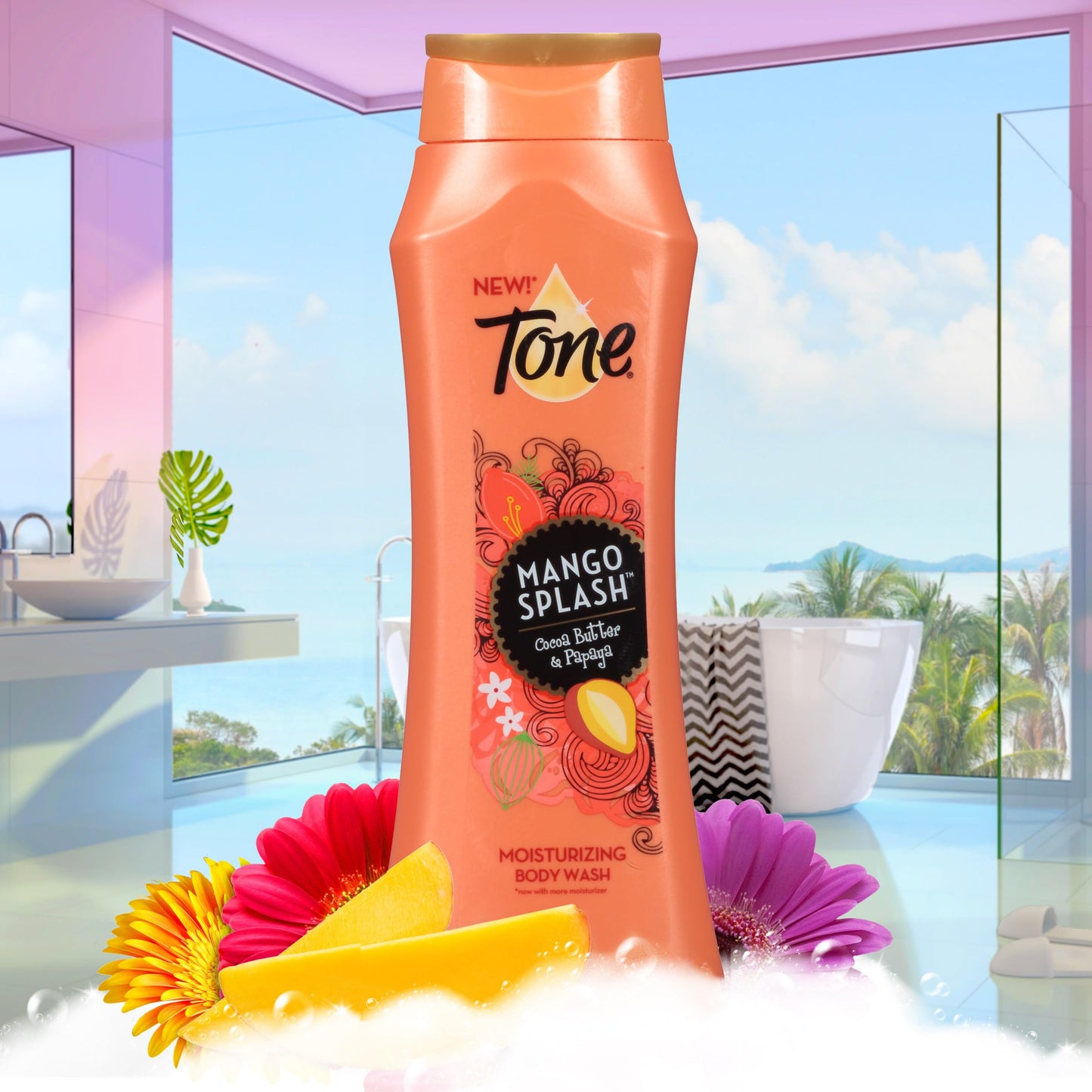 Tone Body Wash, Mango Splash, 16 fl oz (Pack of 6)