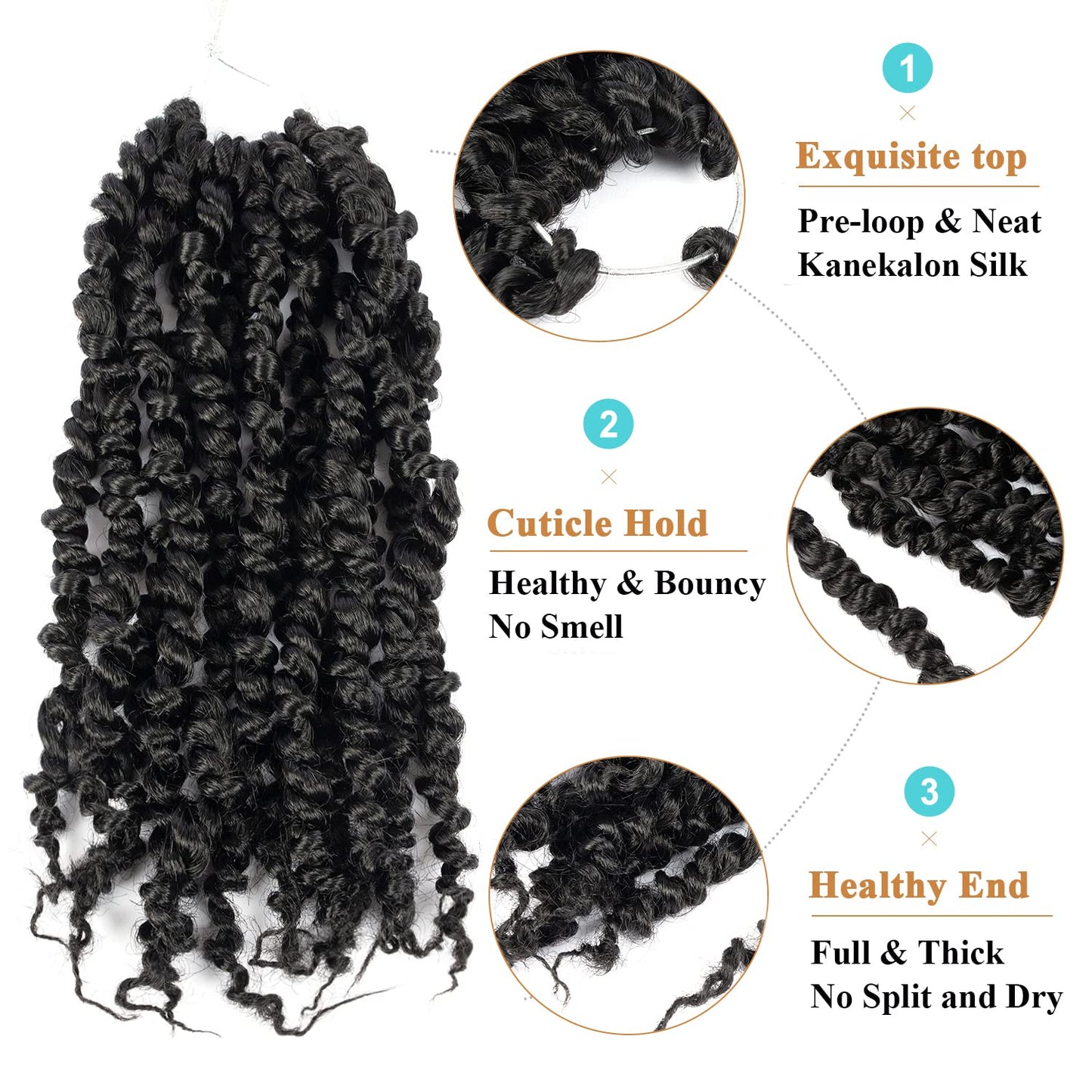 10 Inch Passion Twist Crochet Hair, Short Pre Twisted Passion Twist Crochet Hair Synthetic Passion Twist Braiding Hair Prelooped Crochet Hair for Black Women (10 Inch, 1B#)