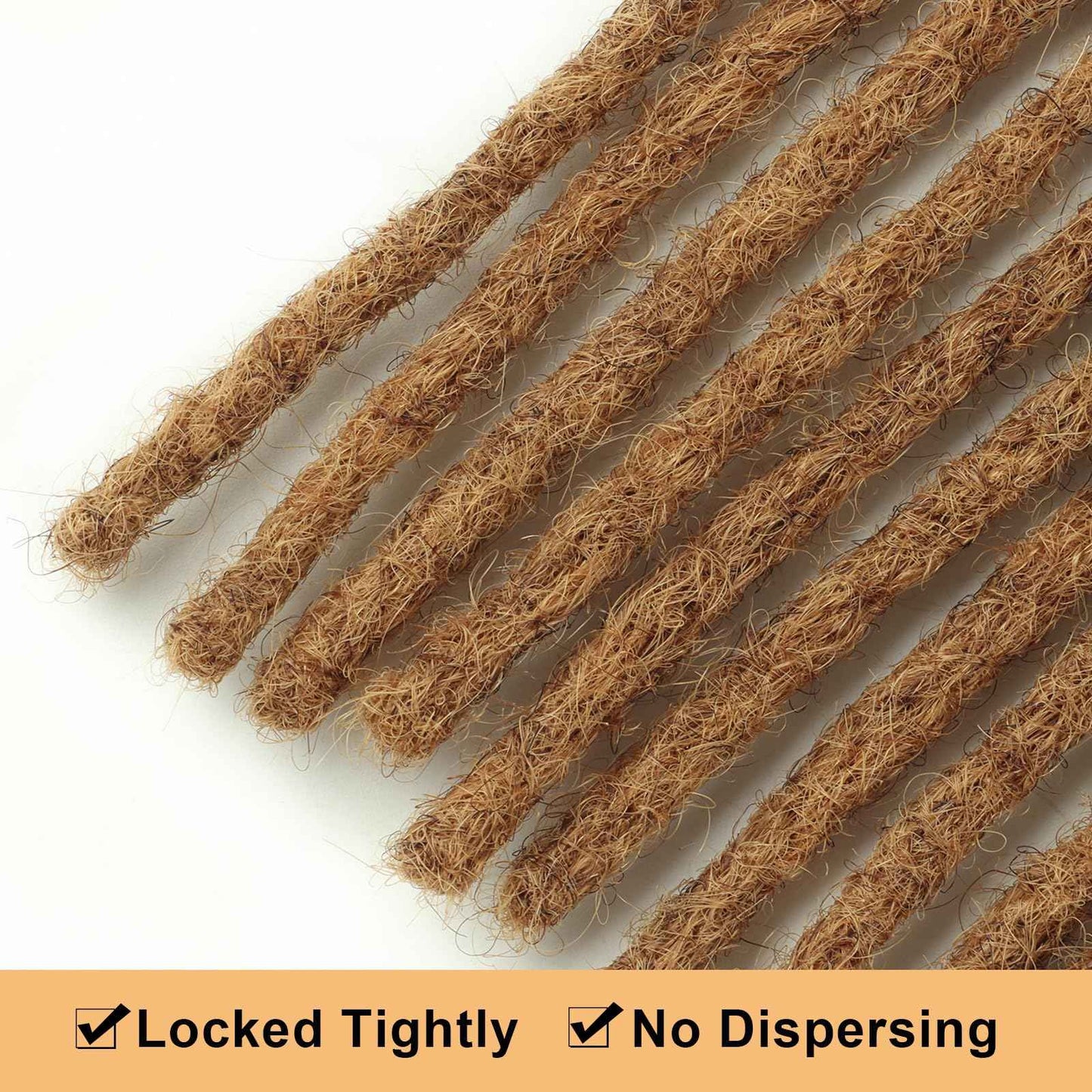 IIFLYDSFA 0.4cm Thickness #30 Light Brown Real Human Hair Dreadlock Extensions for Men/Women 12 Inch 20 Strands Full Handmade Permanent Locs Extensions Human Hair