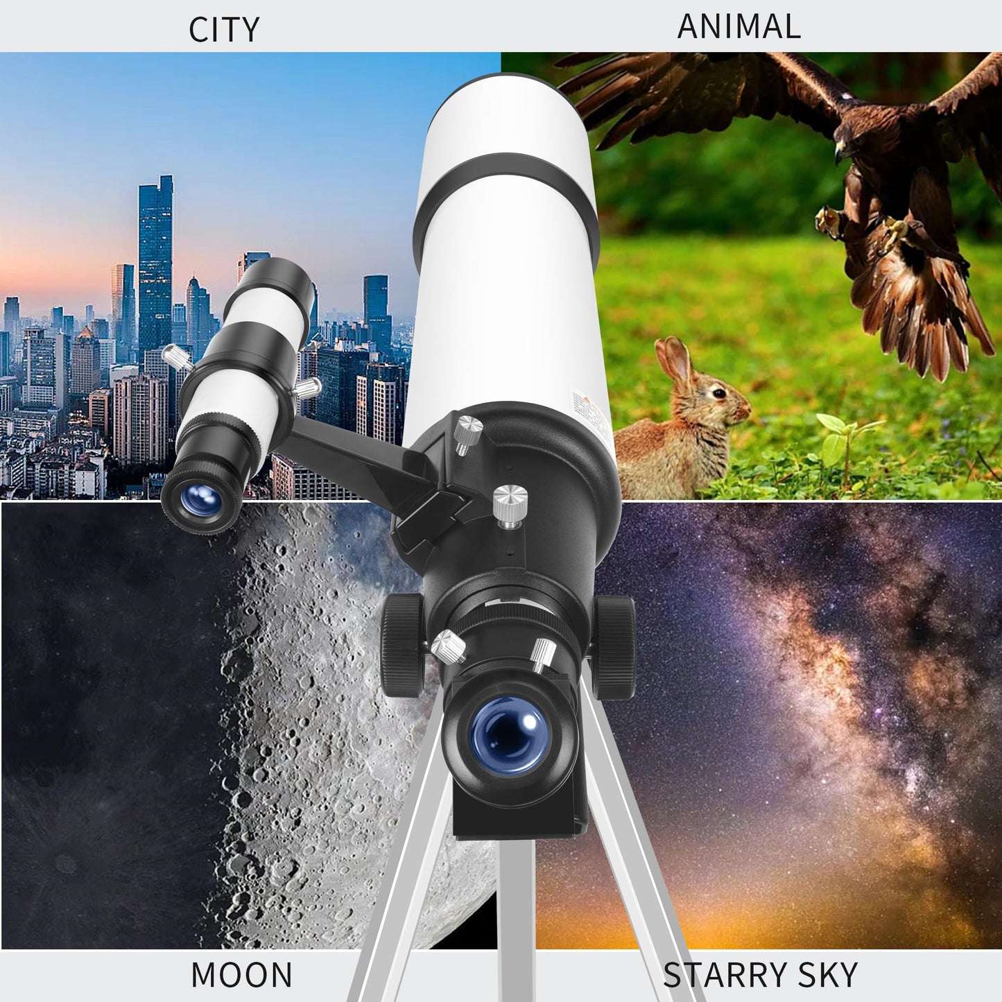 Dianfan Telescope,80mm Aperture 600mm Telescopes for Adults Astronomy,Fully Mult-Coated High Powered Refracting Telescope for Kids Beginners,Professional Telescopes with Tripod,Phone Adapter and Bag