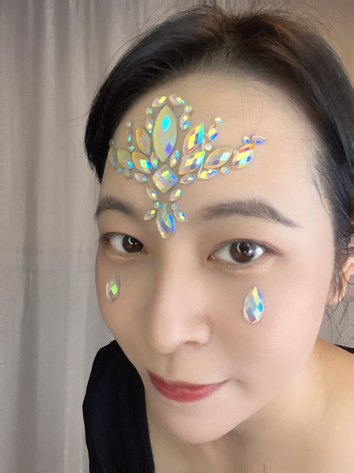 Halloween face Jewels Glow in The Dark face gems Sticker Luminous Festival Face Body Gems Crystals Rhinestone for Rave Music Festival Outfit(tp312 Lotus)