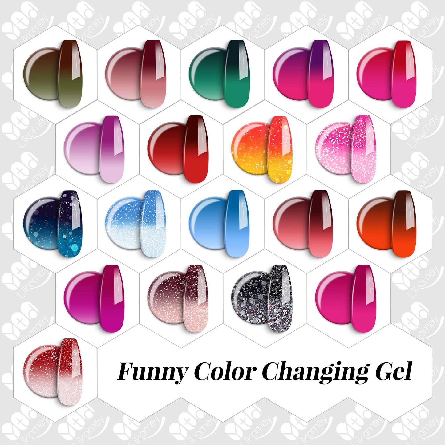 YTD Likomey Color Changing Gel Nail Polish,15ml Translucent Green To Brown Mood Temperature Change Colors Ombre Thermal Salon Home Nail Art Manicure UV Nails Gel Varnish,WB07