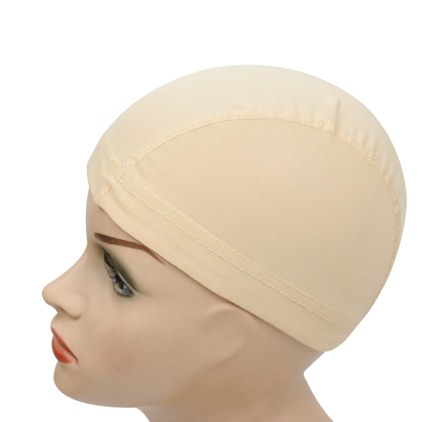 YANTAISIYU 5 Pcs/Lot Blonde Wig Caps Mesh Cap with Wide Elastic Band Stretchable Hairnets Wig Cap for Making Wig Mesh Dome Cap for Wigs (Mesh Cap S)