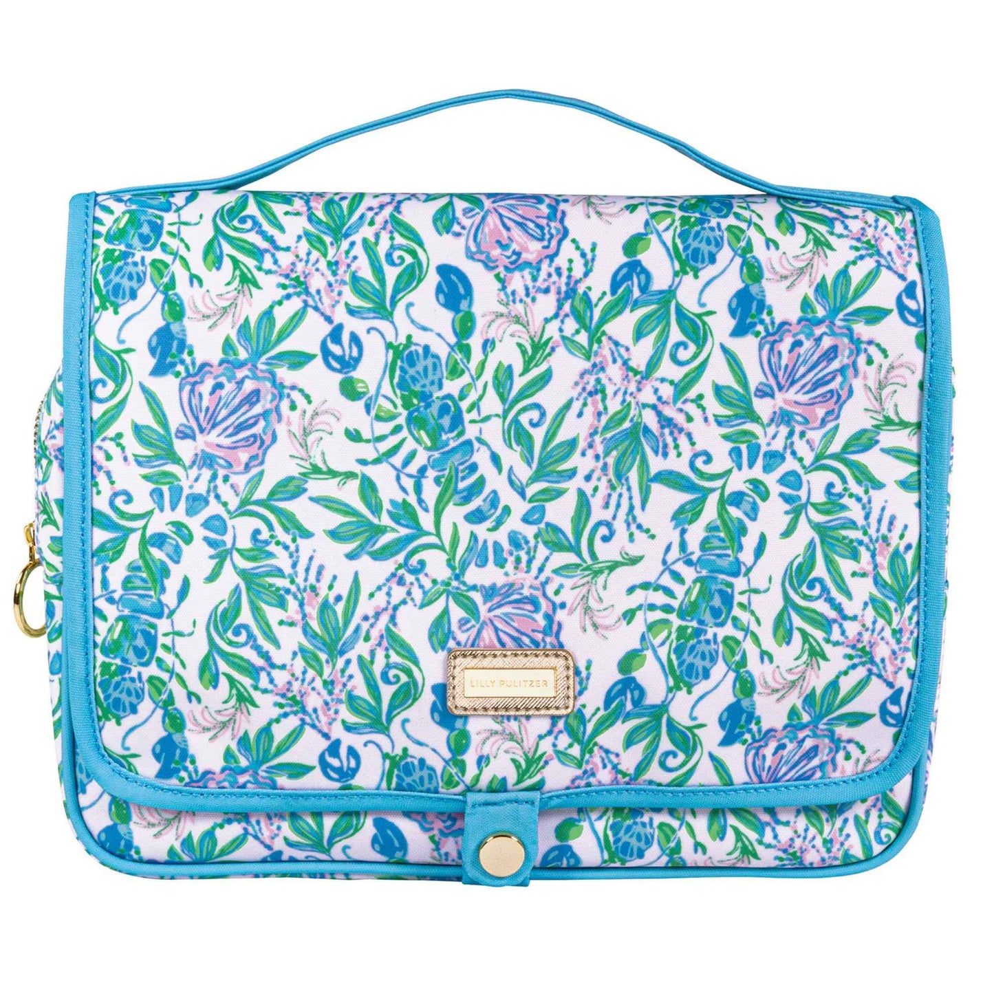 Lilly Pulitzer Travel Toiletry Bag with Handle, Pockets, and Zipper, Hanging Travel Organizer for Makeup and Toiletries, Just a Pinch