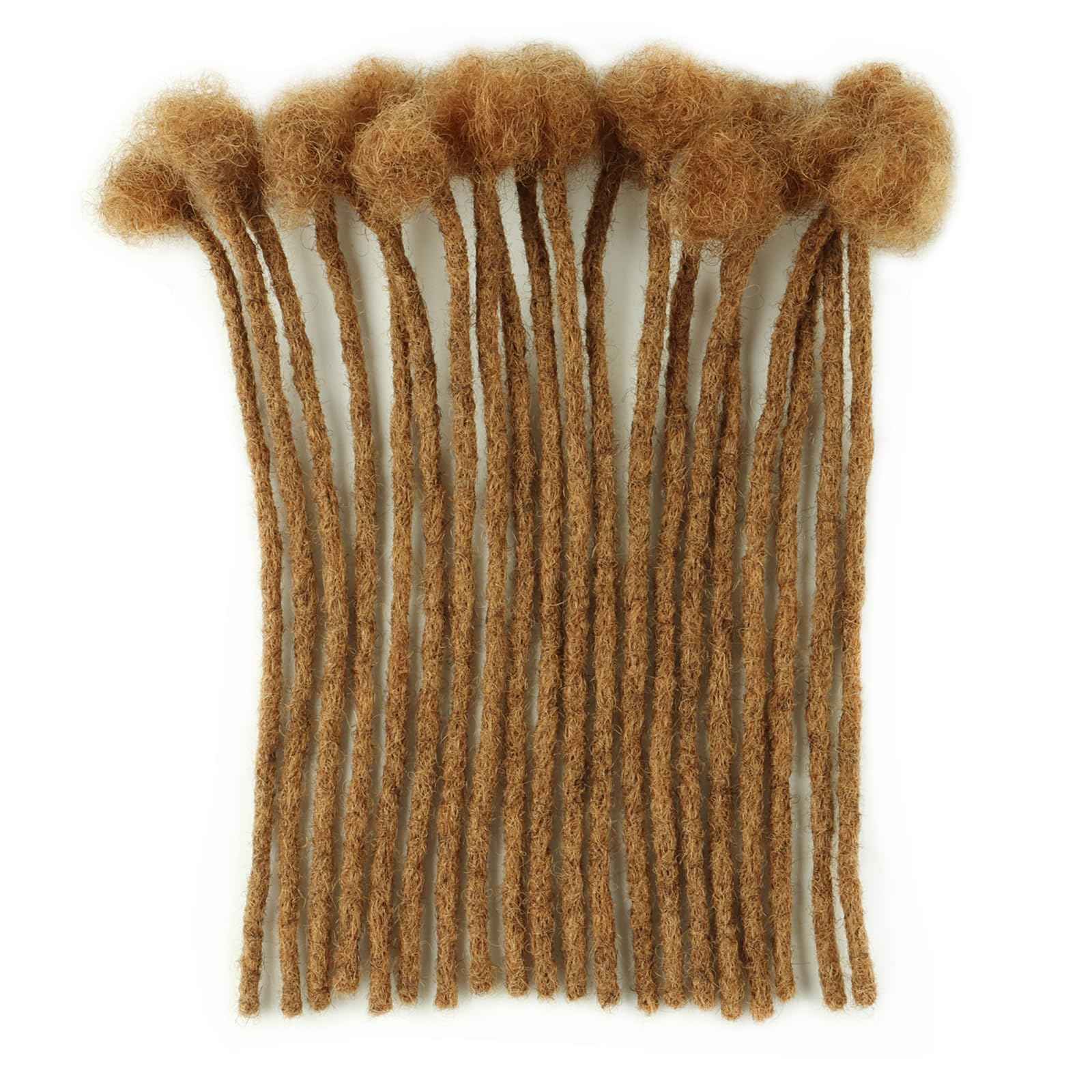 IIFLYDSFA 0.4cm Thickness #30 Light Brown Real Human Hair Dreadlock Extensions for Men/Women 12 Inch 20 Strands Full Handmade Permanent Locs Extensions Human Hair