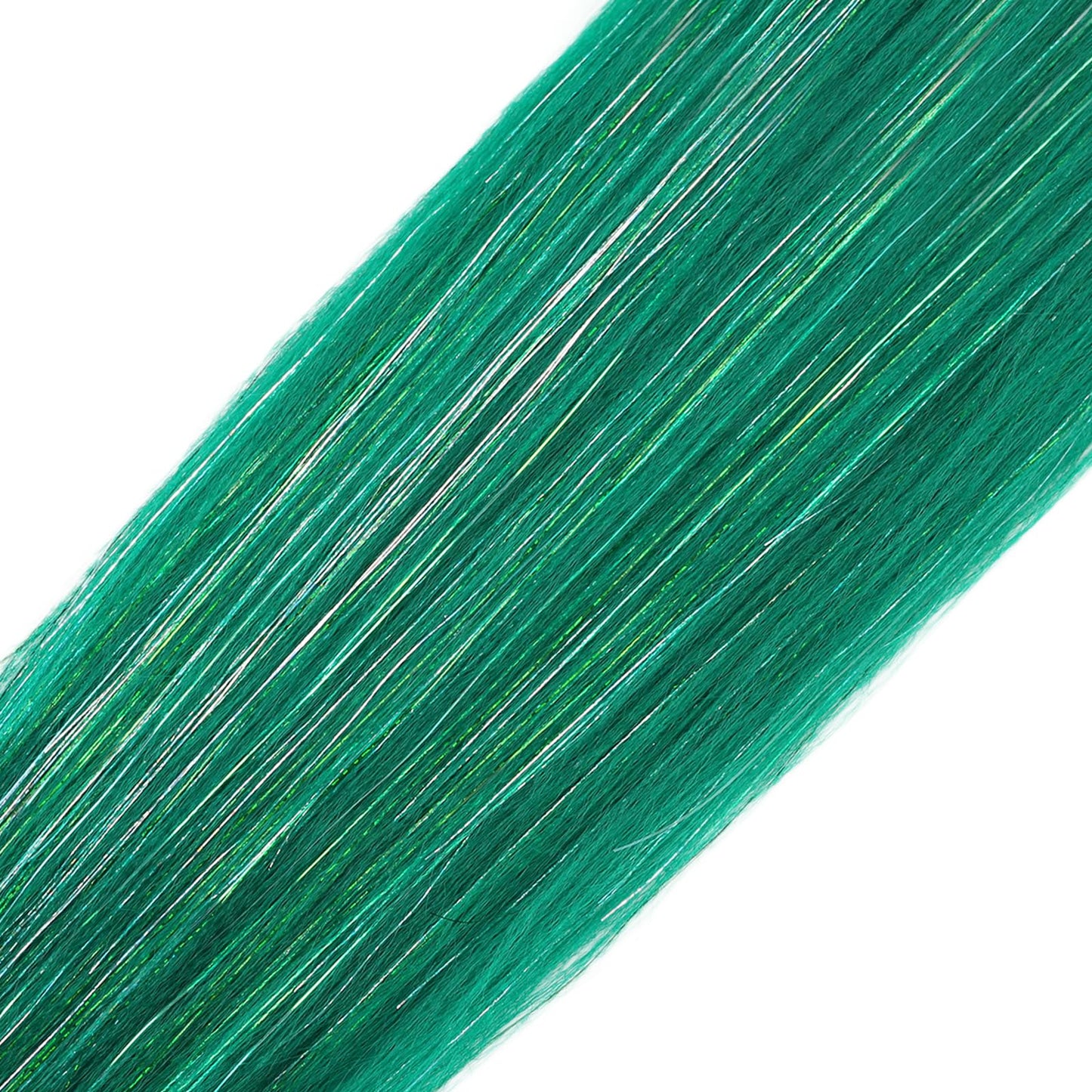 Green Tinsel Braiding Hair Pre Stretched 30 Inch Kanekalon Braiding Hair Extensions 2 Packs Synthetic Fiber Hair for Braids