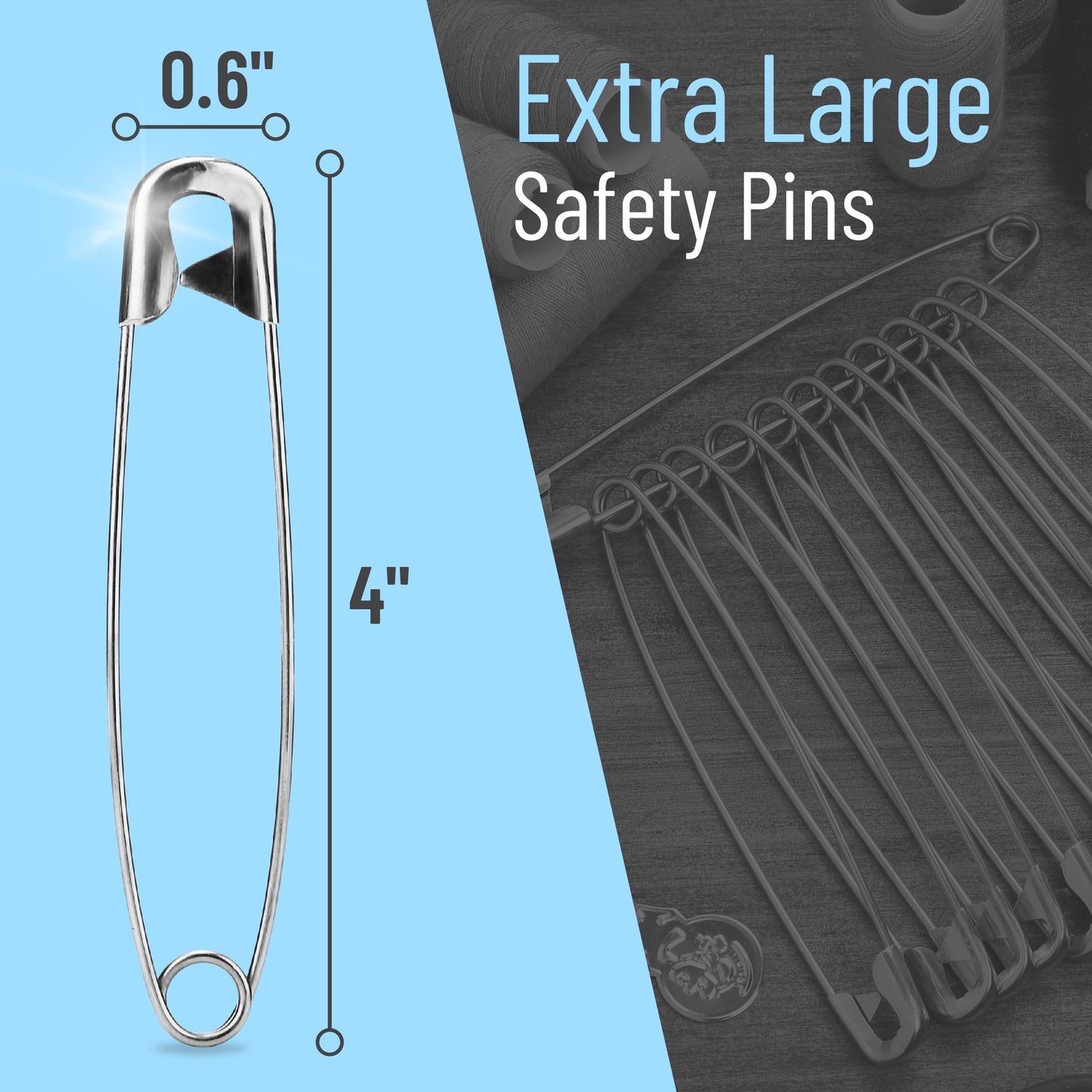 Mr. Pen- Safety Pins, 4 Inch, 20 Pack, Oversize Safety Pin, Large Safety Pins for Clothes, Oversized Safety Pins for Clothes, Large Safety Pins Heavy Duty Safety Pins, Big Safety Pins Heavy Duty