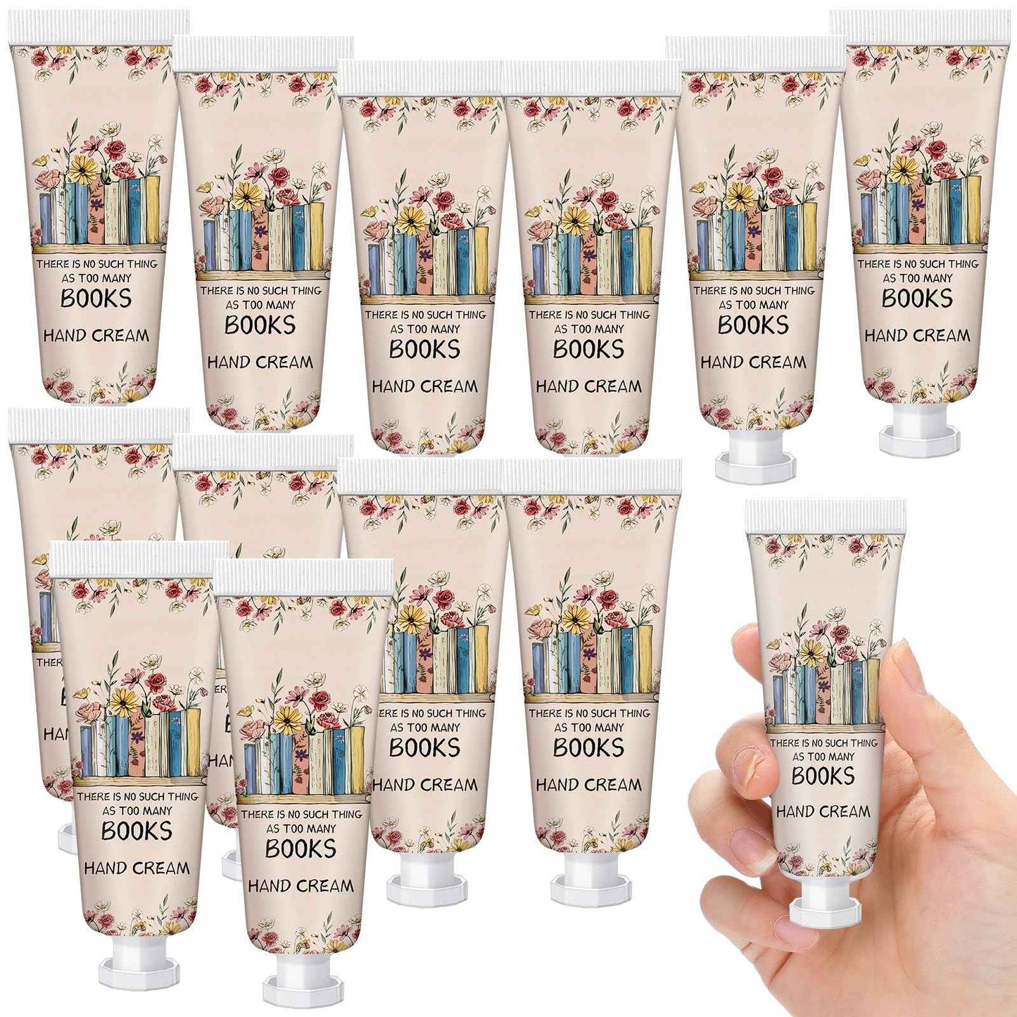 Leelosp 12 Pcs Christmas Hand Cream Mini Book Lover Gift for Women Hand Lotion Travel Size for Dry Cracked Hands Book Club Gifts Bulk Christmas Stocking Stuffer