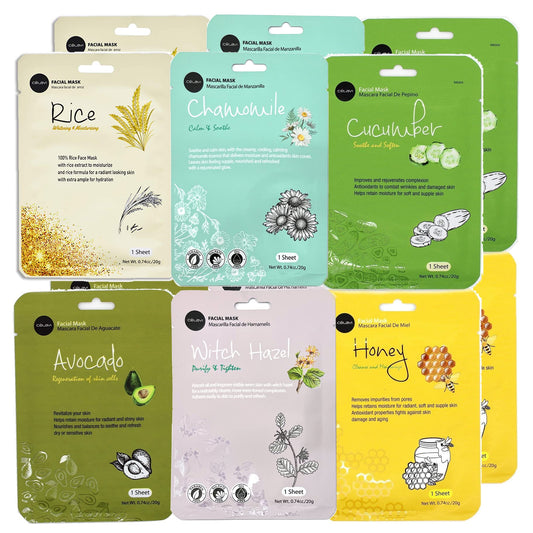 Celavi Essence Facial Face Mask K-Beauty Skincare Korea Skin Care Moisturizing (2 of each) B Set