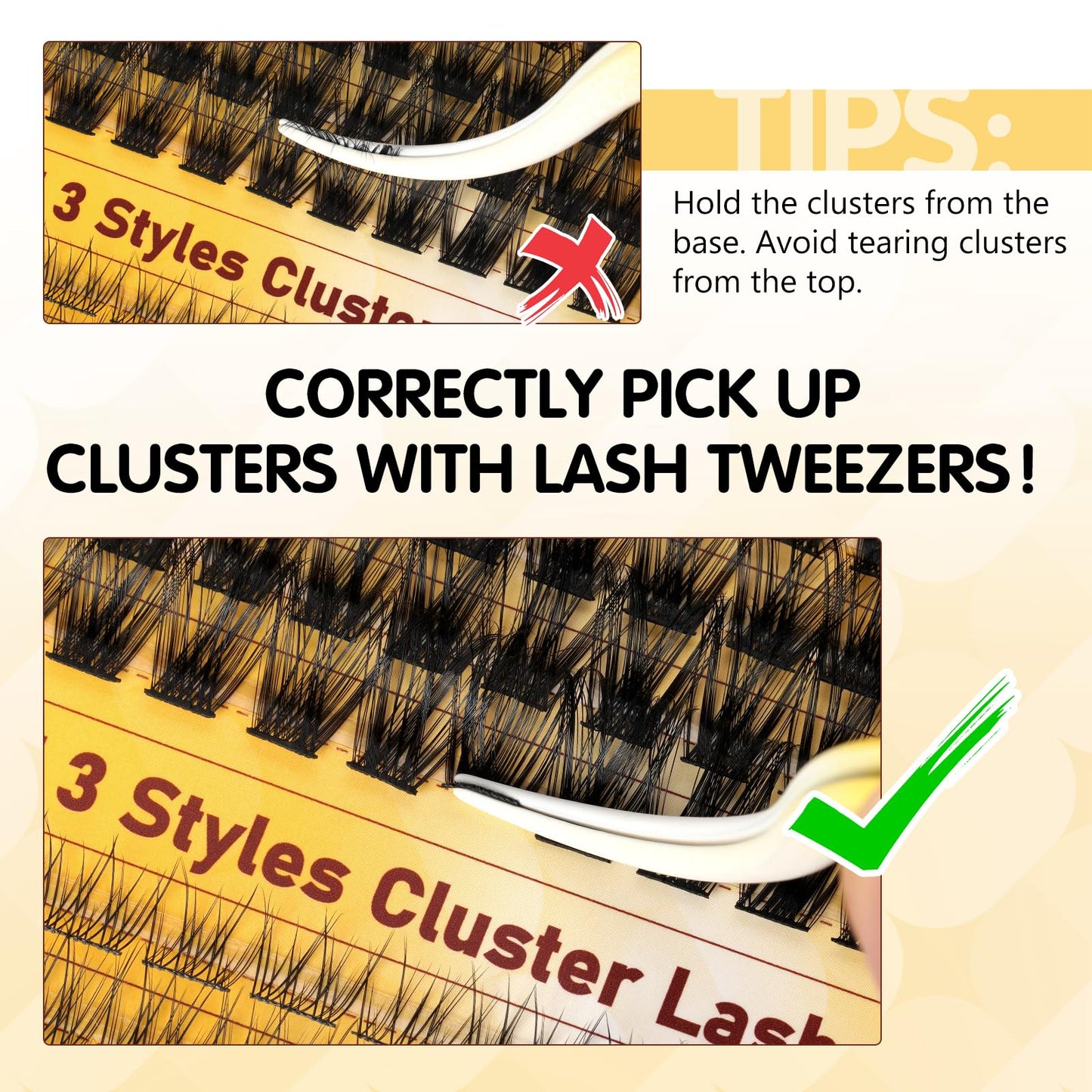 QUEWEL Lash Clusters Kit Multi-type Mixed Eyelash Clusters 144Pcs with Lash Bond and Seal, Cluster Lashes Tweezers, DIY Lash Extensions Kit can Create Kinds of Effects for personal(Style-B-PL2)