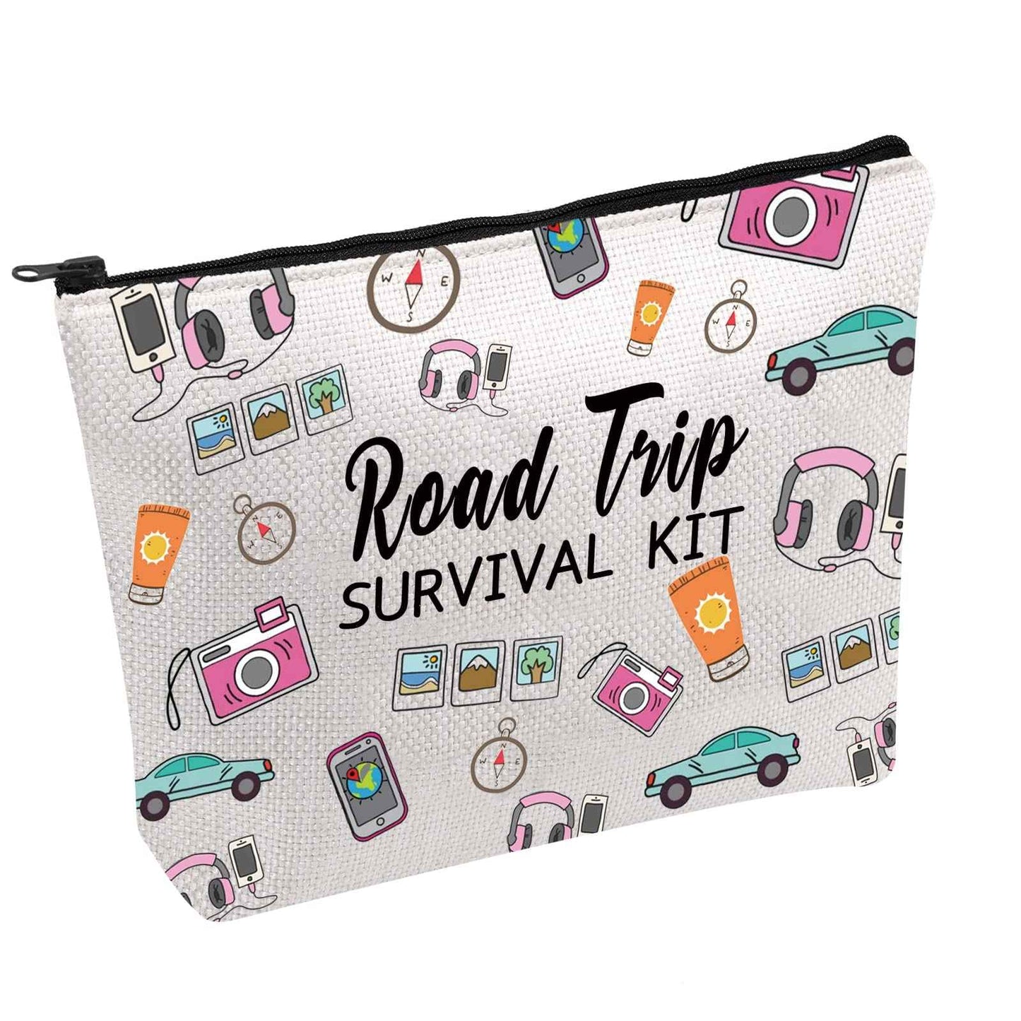 PWHAOO Friend Trip Makeup Bag Trip Survival Bag Cosmetic Bag Adventure Lover Gift Explore Gift (Trip B)