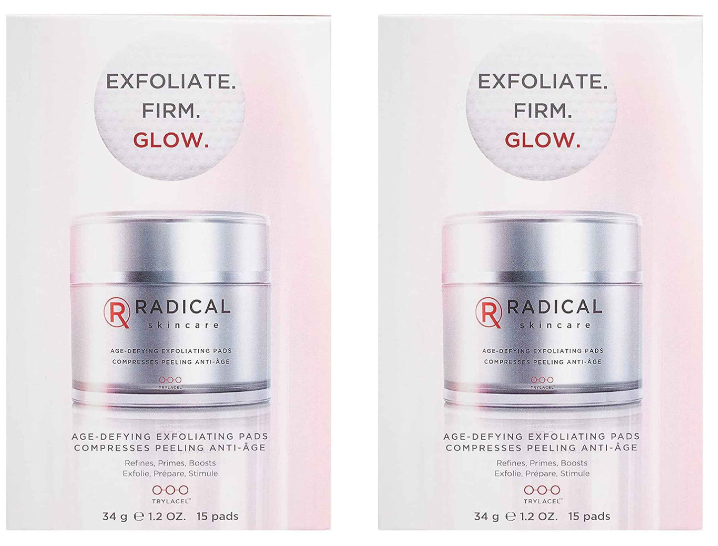 Radical Skincare Age Defying Exfoliating Pads Removes Dead Skin, Evens and Brightens Skin Tone for Radiant Glow | For All Skin Types Including Sensitive Skin | Paraben & Cruelty Free (15 Pads, 2 Pack)