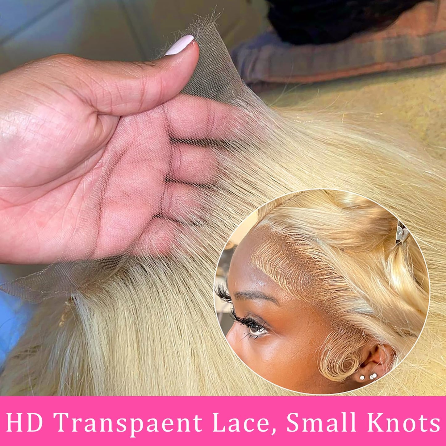 613 Lace Front Wig Human Hair Body Wave Lace Front Wigs Human Hair 13x4 HD Transparent Blonde Lace Front Wigs Human Hair Pre Plucked Guleless 613 Blonde Wig Human Hair 24 Inch 180% Density