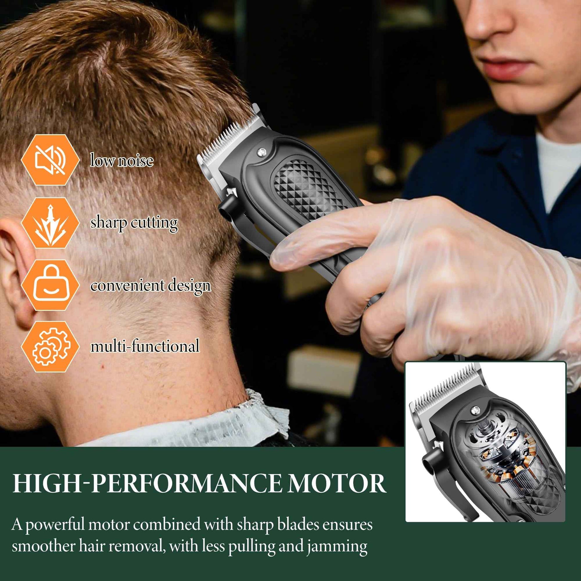 Hair Clippers for Men, 3-Piece Cordless Grooming Kit with Rechargeable Clipper, Foil Shaver & Nose Trimmer, LED Power Display for Precision Hair & Beard Cutting at Home